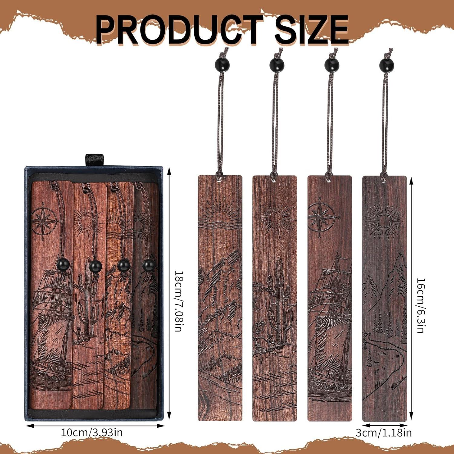 Set de 4 Marcadores de Madera Natural WSICSE Aventura