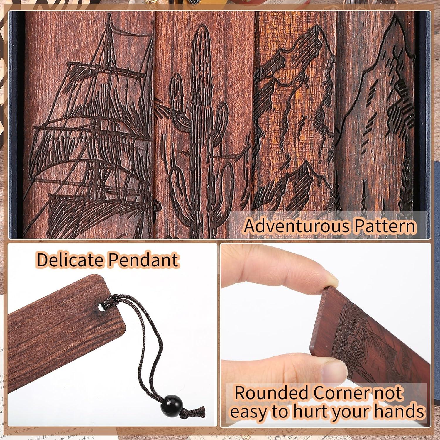 Set de 4 Marcadores de Madera Natural WSICSE Aventura