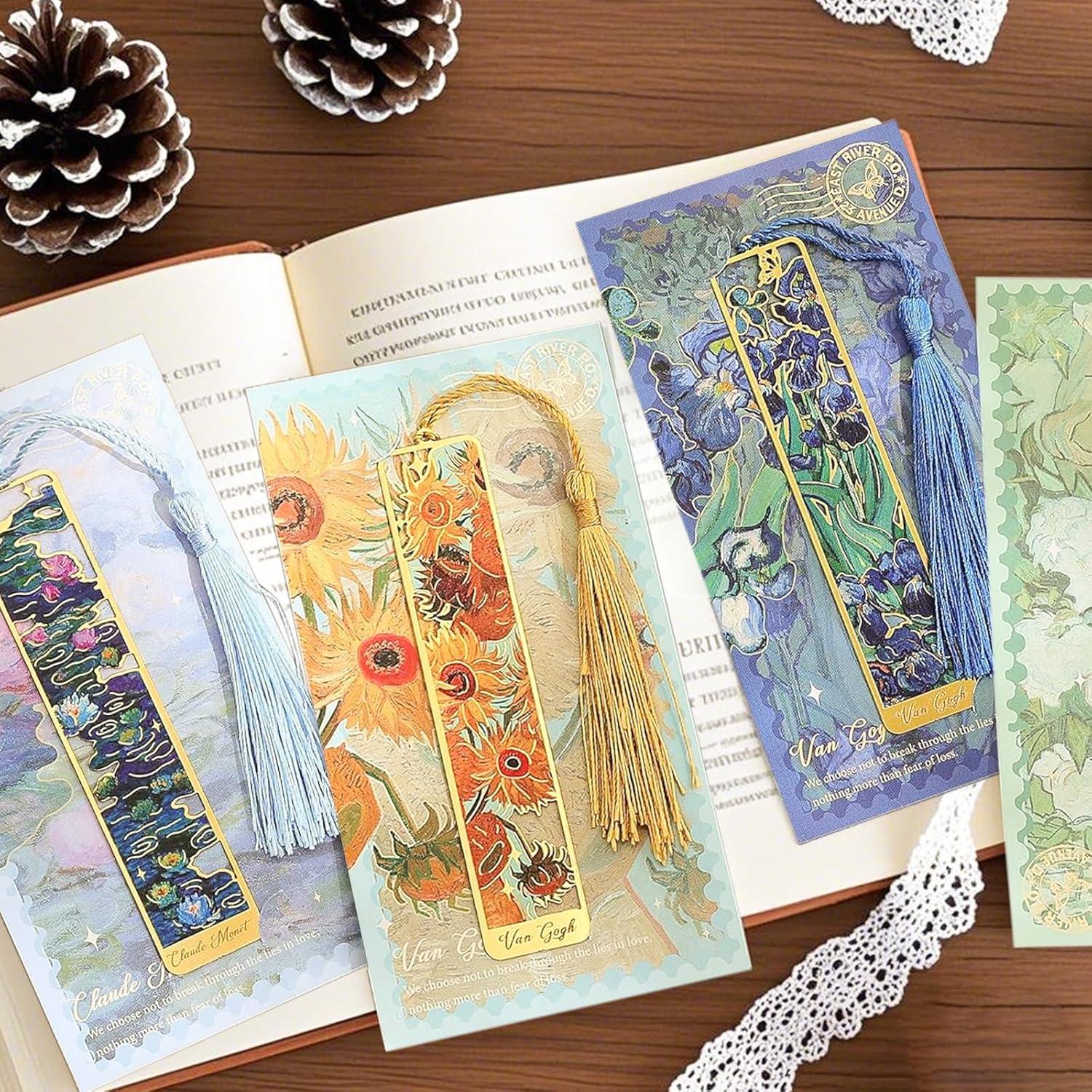 6 Marcadores de Metal con Borlas Starfa Lab - Arte Monet y Van Gogh