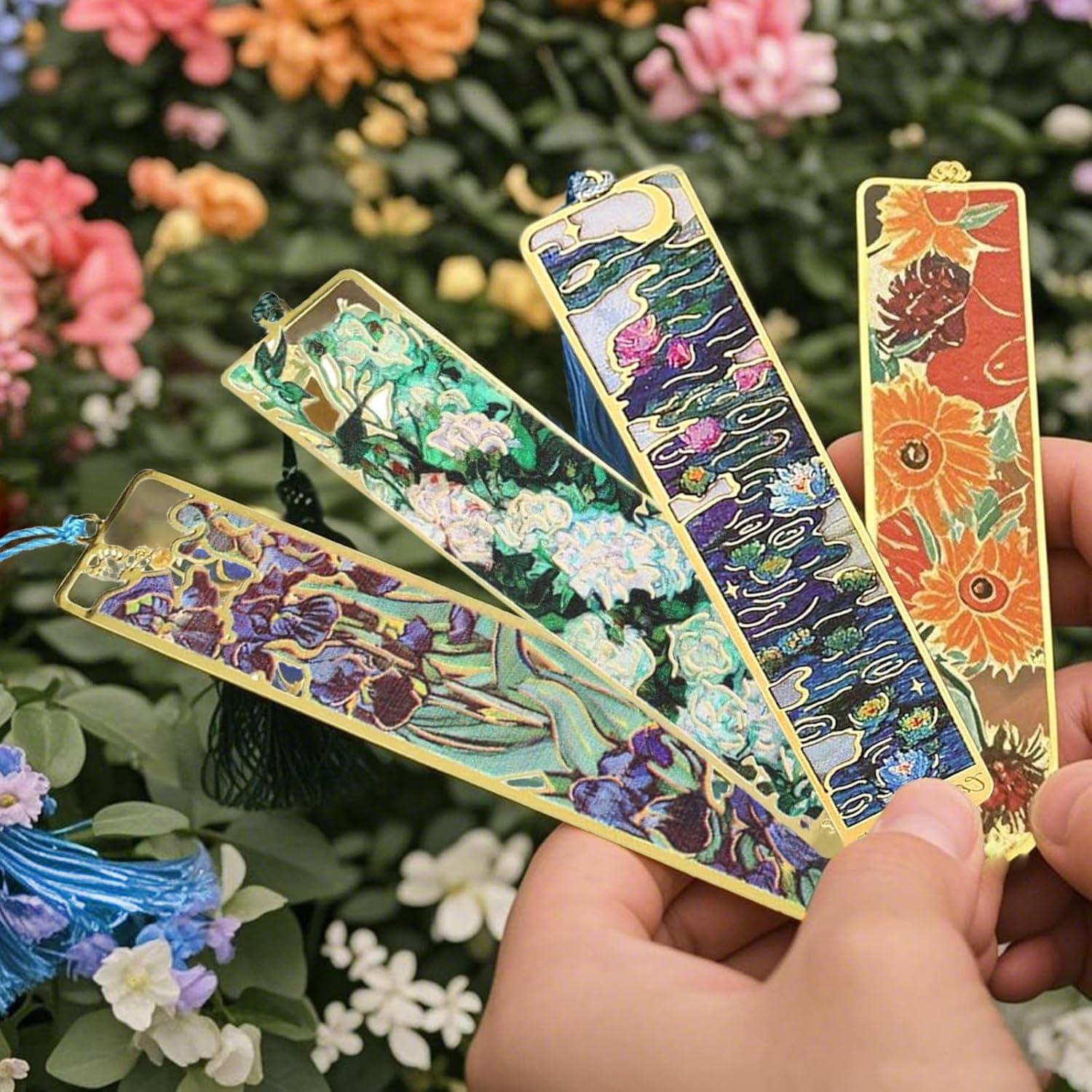 6 Marcadores de Metal con Borlas Starfa Lab - Arte Monet y Van Gogh