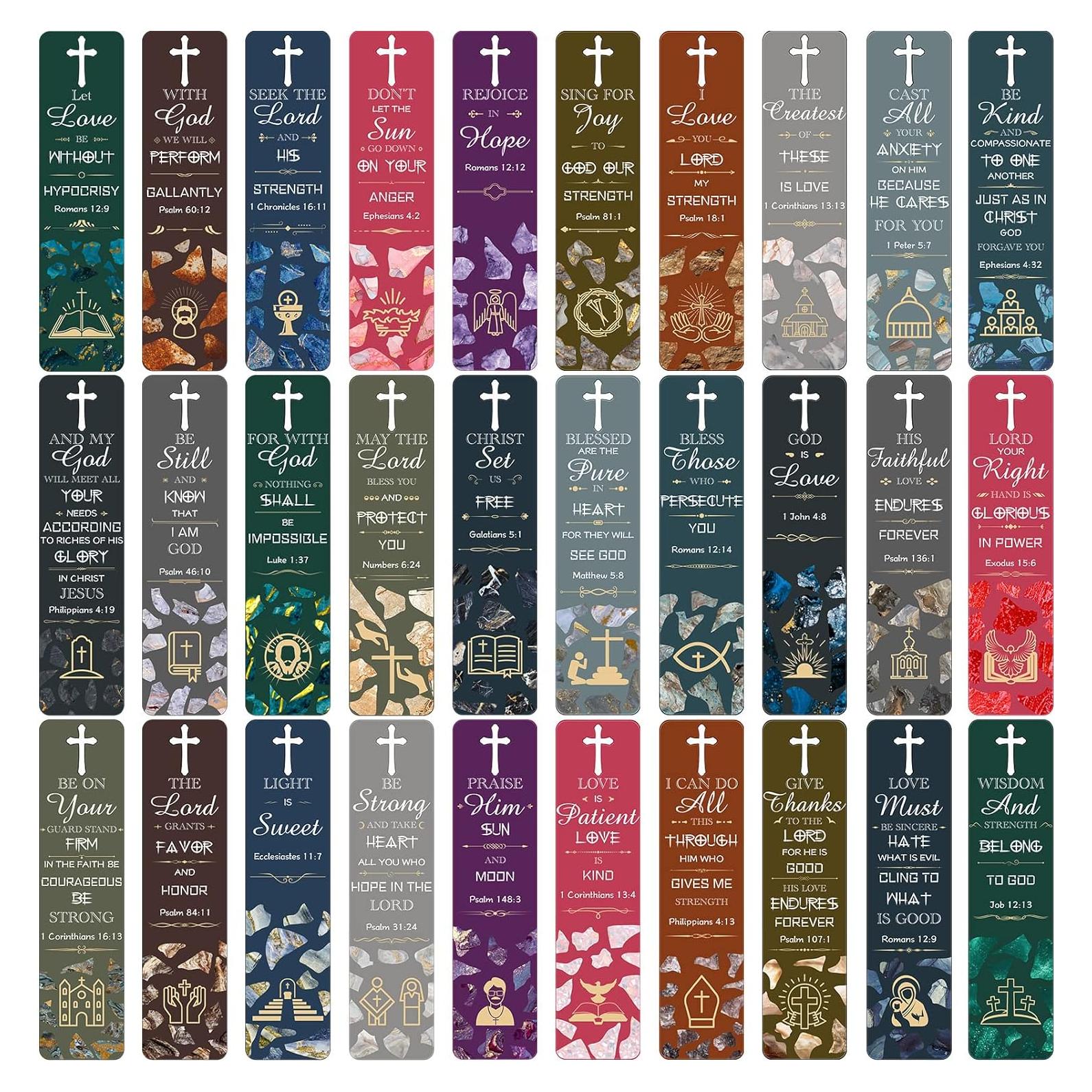 Marcadores de Versículos Bíblicos Epakh - 120 Piezas Estilo Mármol
