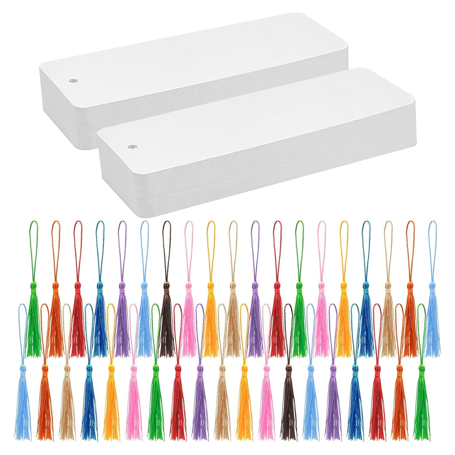 100 Conjuntos de Marcadores en Blanco DSYIL con Borlas Coloridas