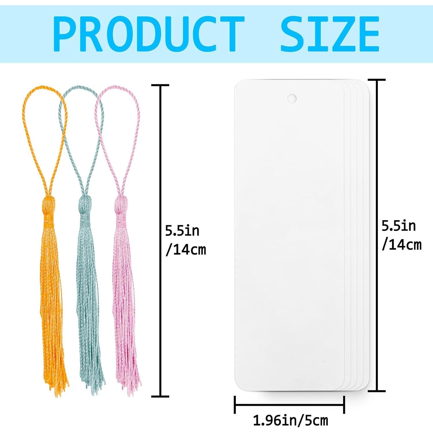 100 Conjuntos de Marcadores en Blanco DSYIL con Borlas Coloridas