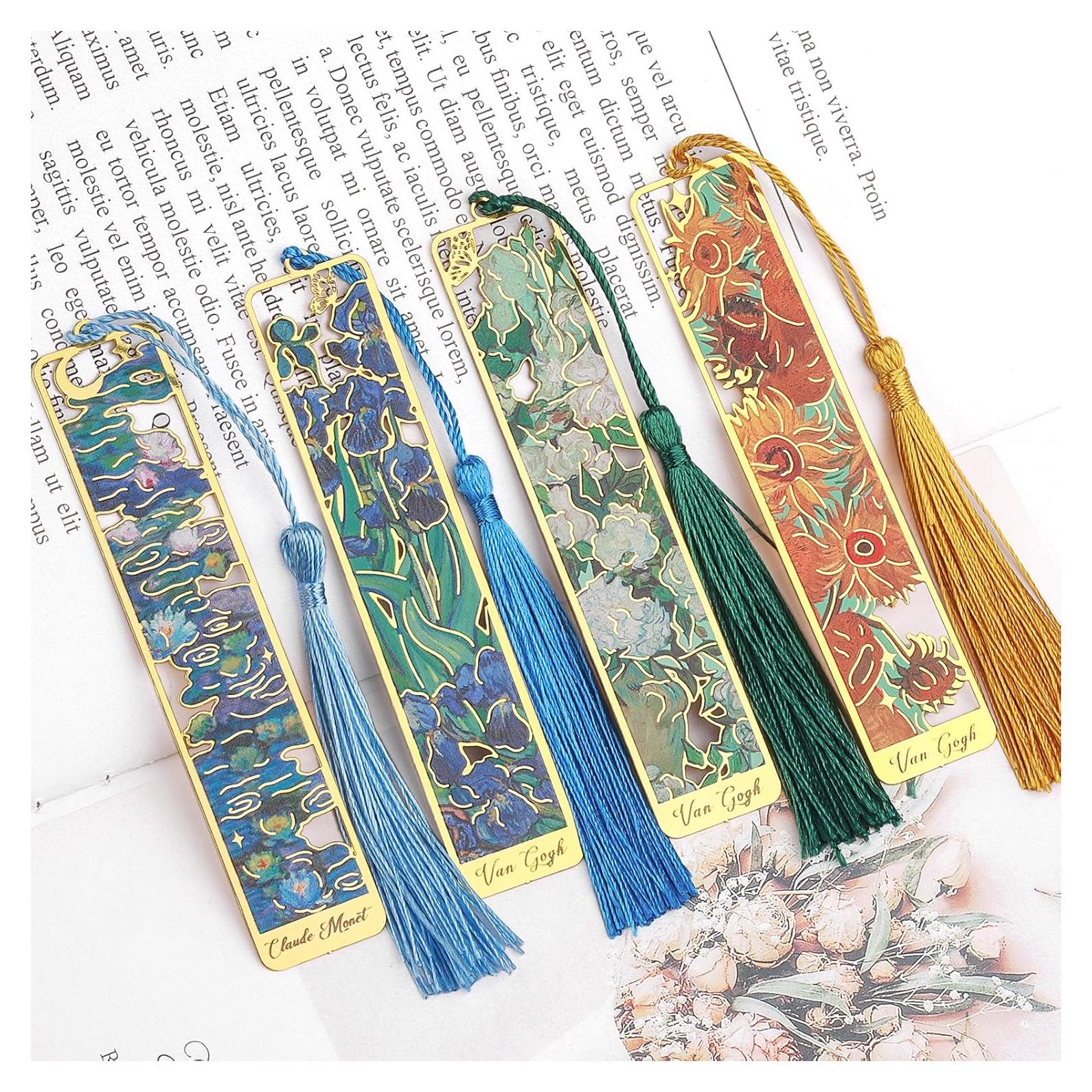 Set de 4 Marcadores de Metal Dorados Draupnir con Borla