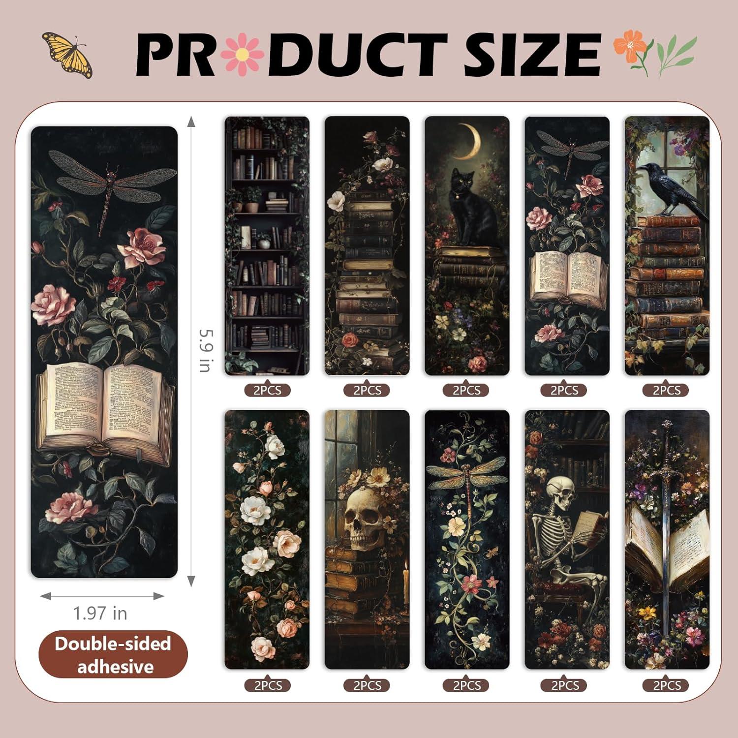 Marcadores de Libros Góticos AFRITEE - 20 Pcs Vintage 14.99x5 cm