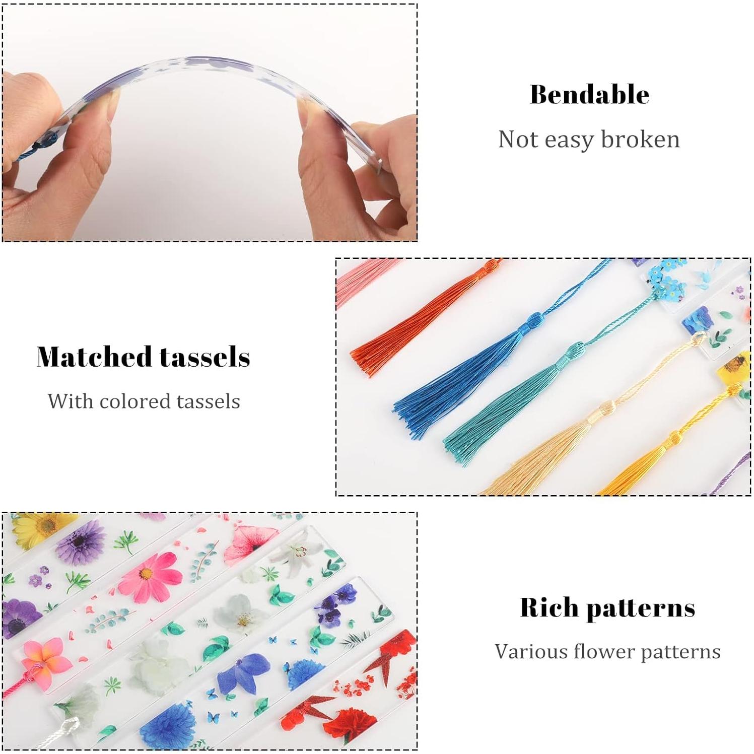 20 Piezas Marcadores de Libro de Resina Floral Prudiut