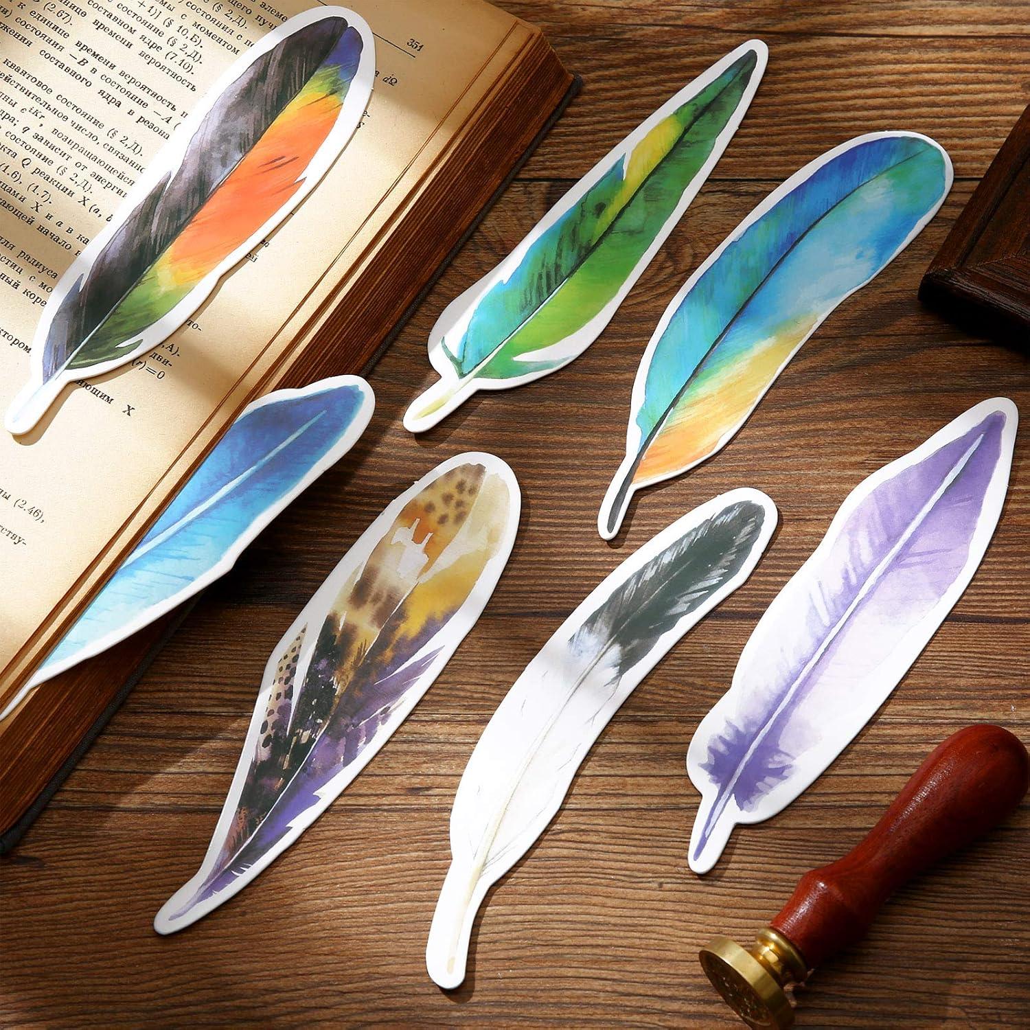 120 Marcadores de Libros Florales y de Plumas Zonon