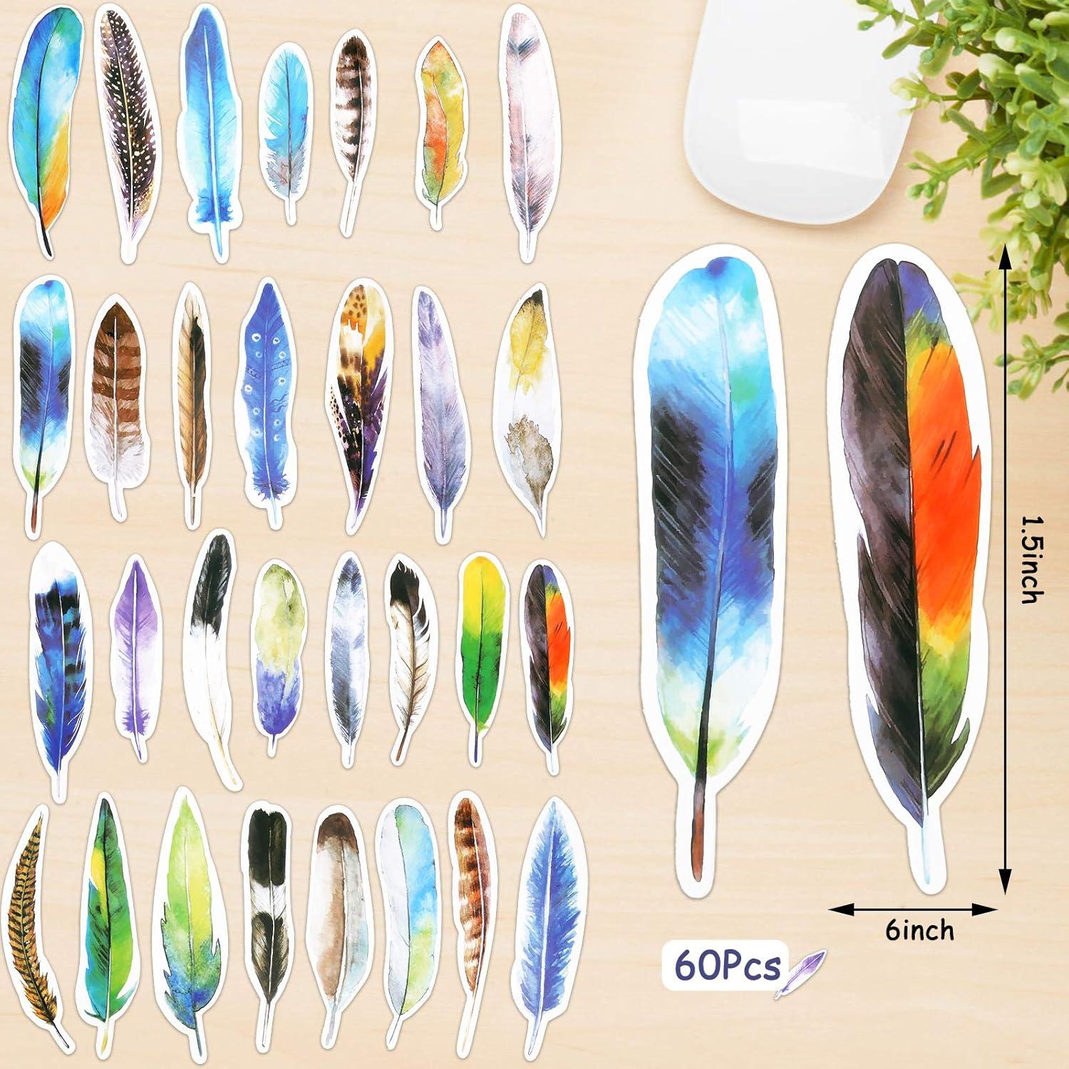 120 Marcadores de Libros Florales y de Plumas Zonon