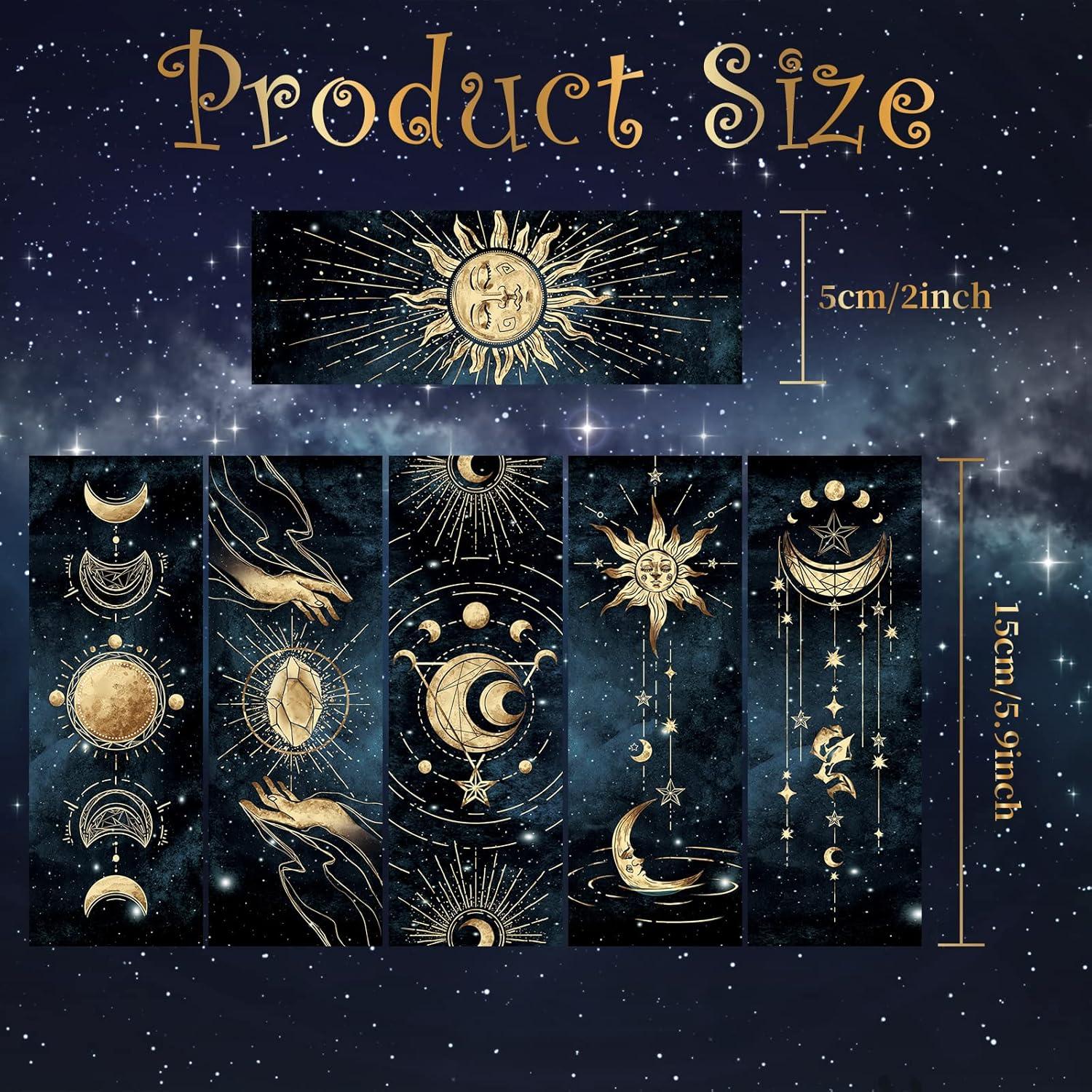 12 Marcadores de Libros Cielo Nocturno Anseal 5x15 cm