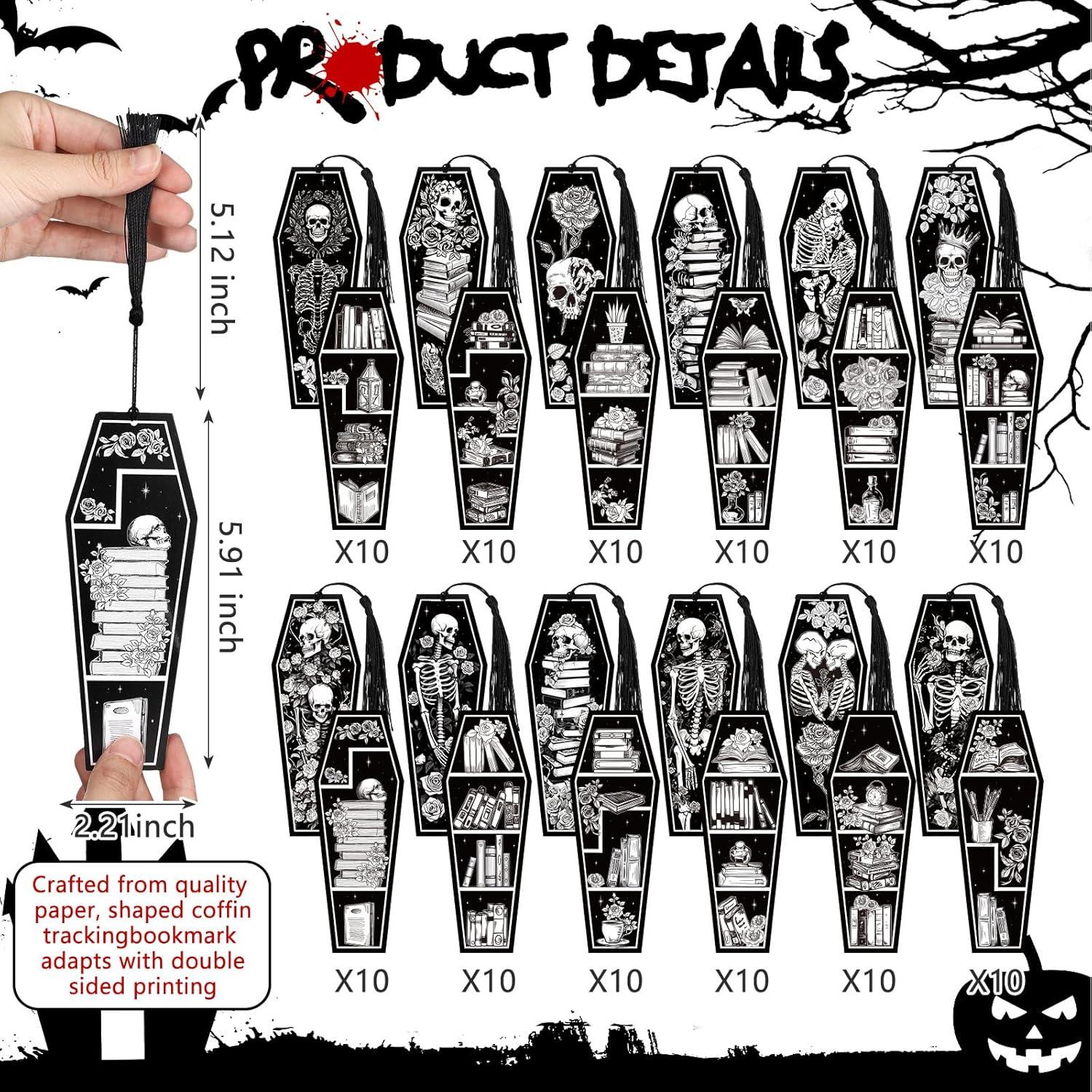 120 Marcadores de Libros Kolldenn Esqueleto Halloween 5.6x15 cm