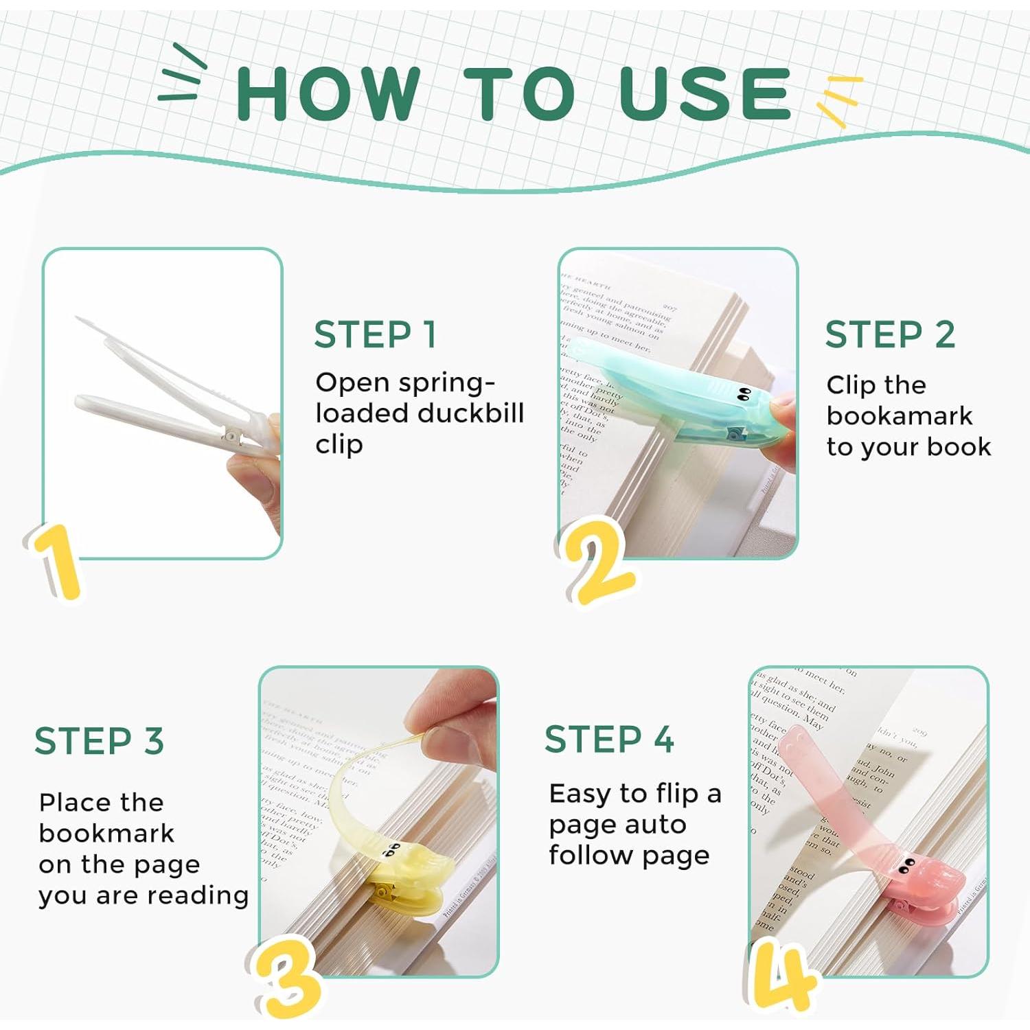 Marcadores de Libros Automáticos ZZWS - 3 Piezas Silicona