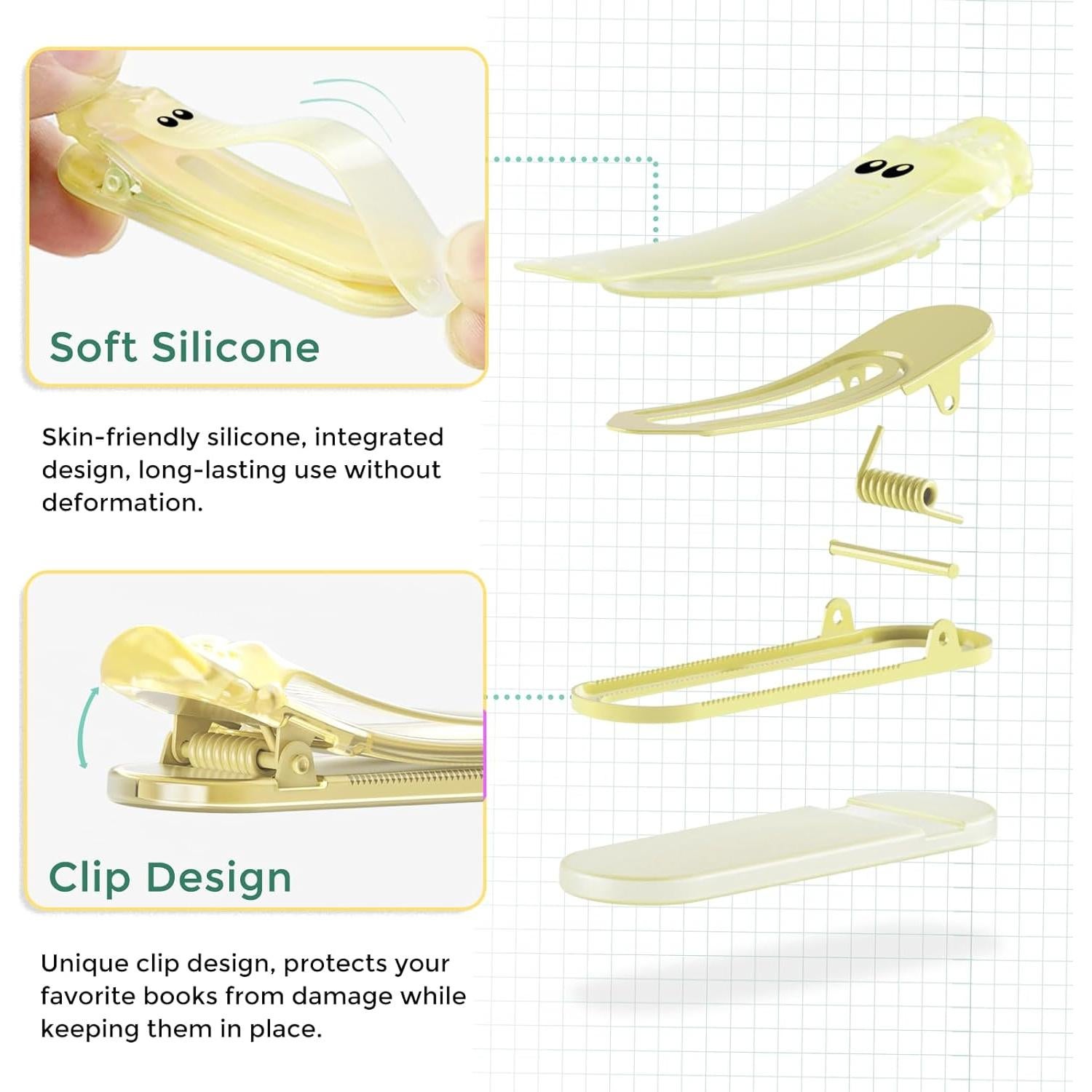 Marcadores de Libros Automáticos ZZWS - 3 Piezas Silicona
