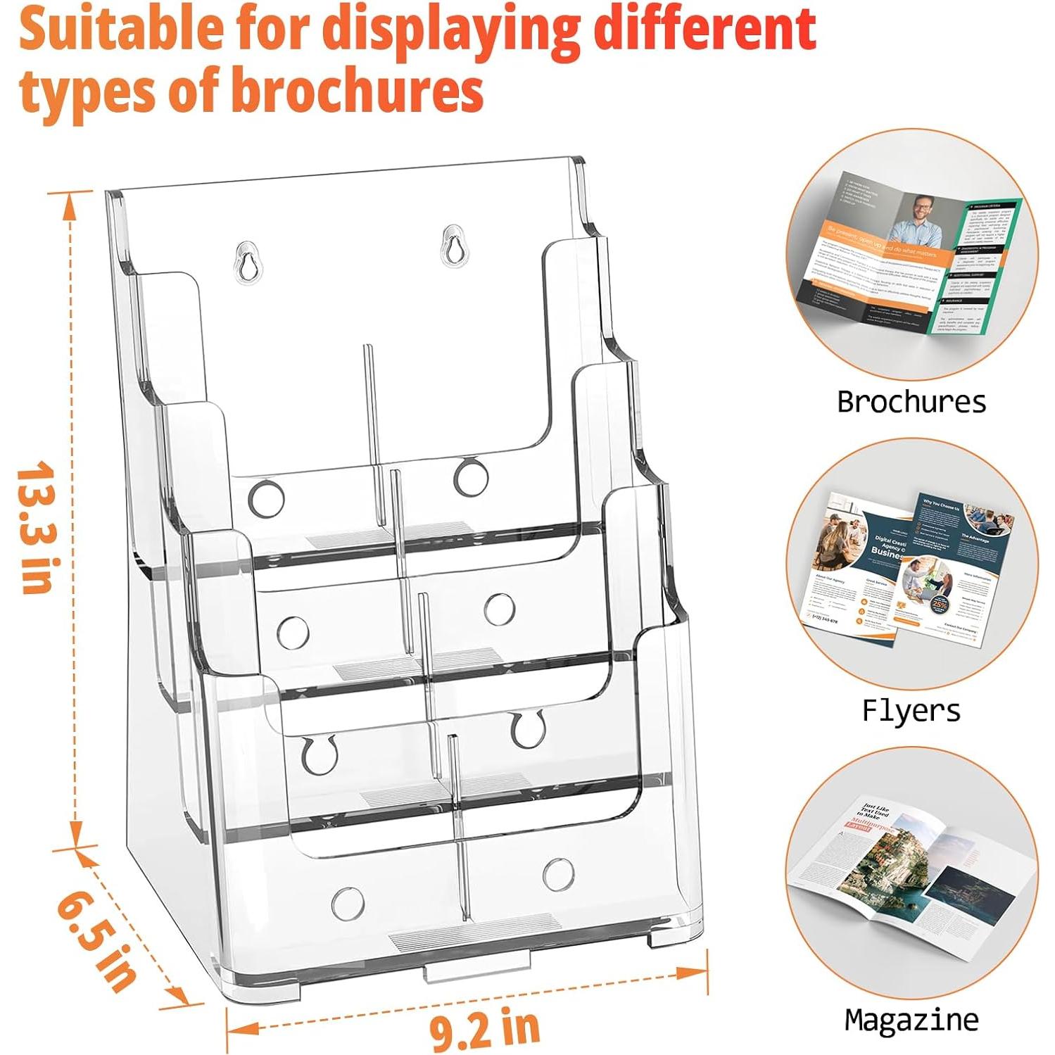 Soporte de Folletos Acrílico 4 Niveles FUCDTEFC 8.5x11 A4