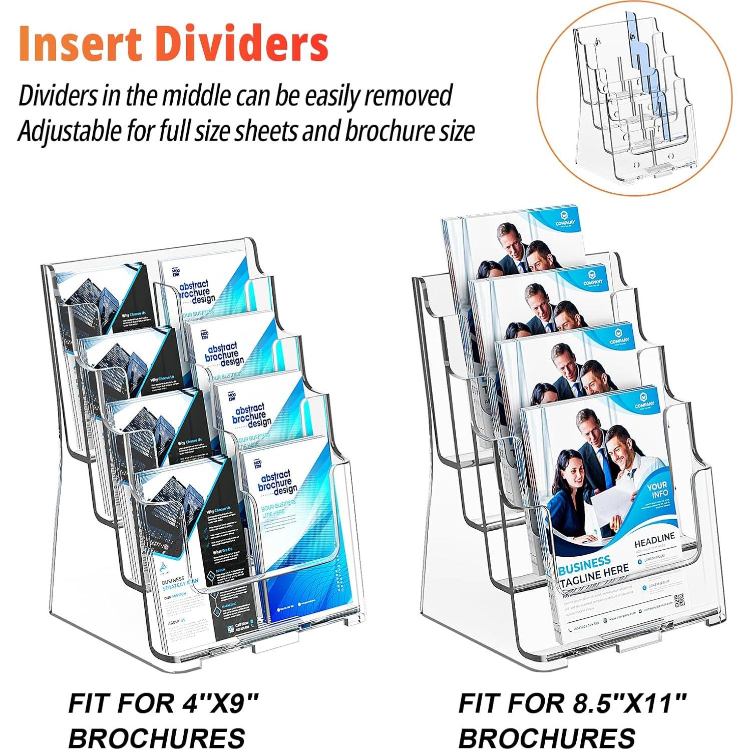 Soporte de Folletos Acrílico 4 Niveles FUCDTEFC 8.5x11 A4