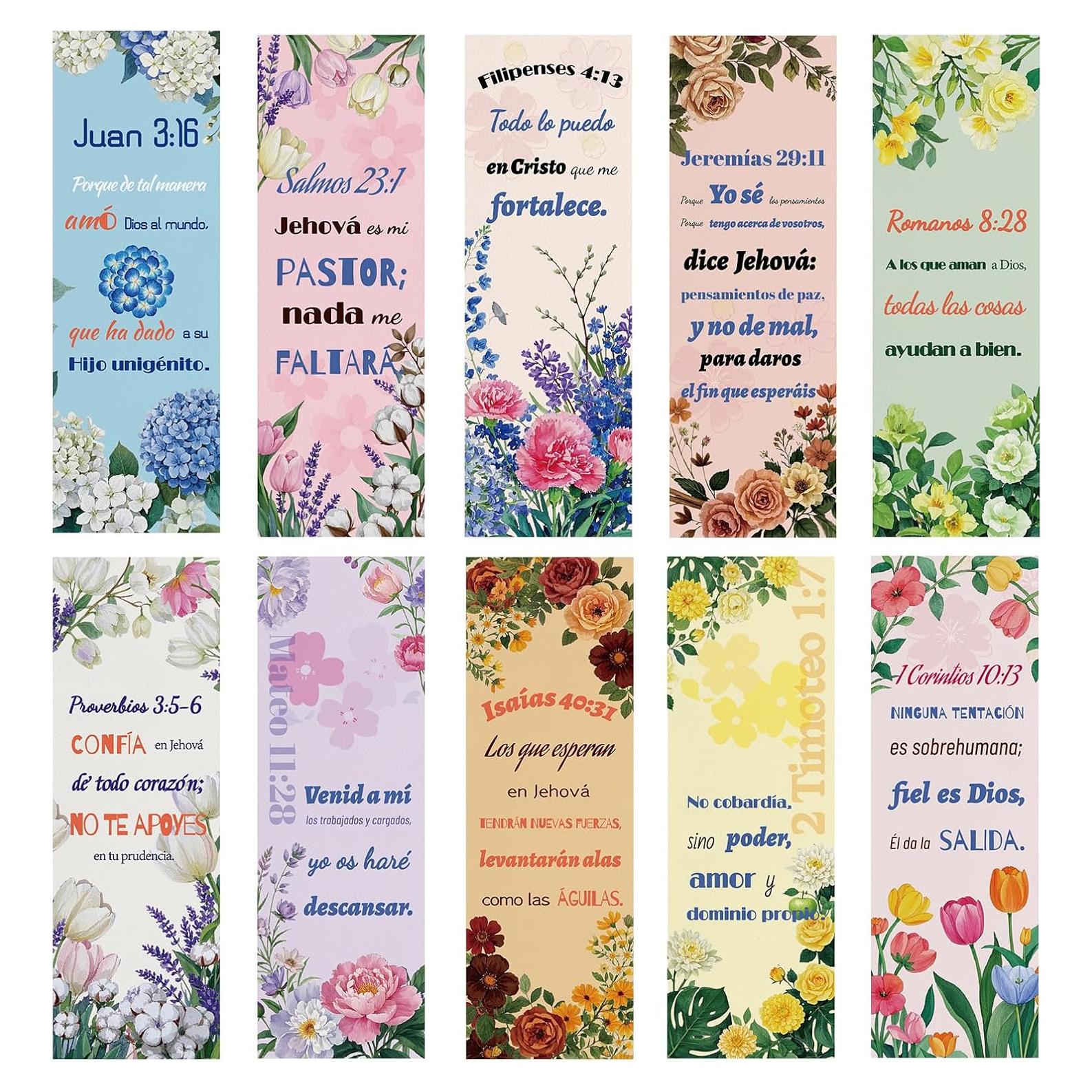 100 Marcadores de Versículos Bíblicos Zhirlyn - Doble Cara