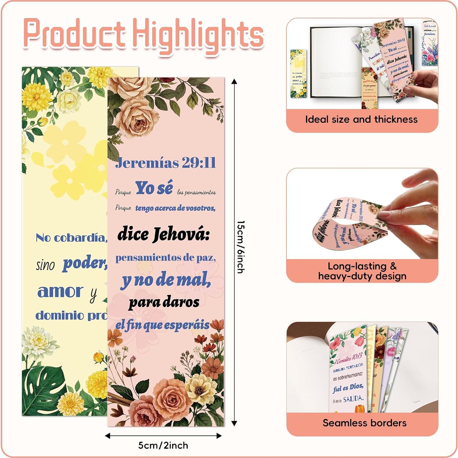 100 Marcadores de Versículos Bíblicos Zhirlyn - Doble Cara