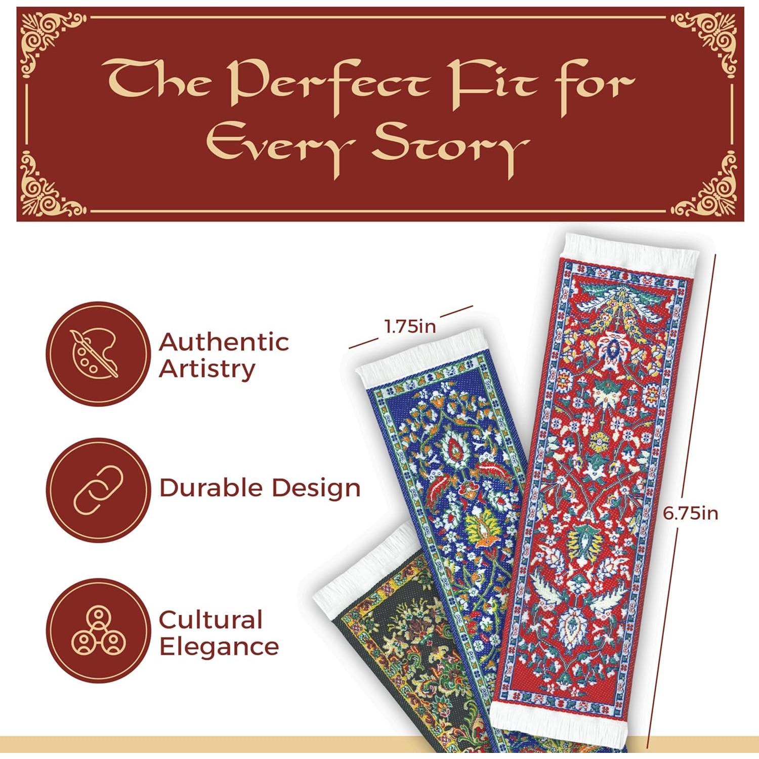 Marcadores de Tela Tejida Eunoia - Alfombra Oriental 4.45x17.78cm