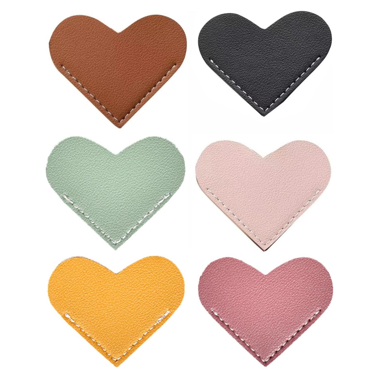 Marcadores de Corazón de Cuero Sintético Condige - 6 Pcs