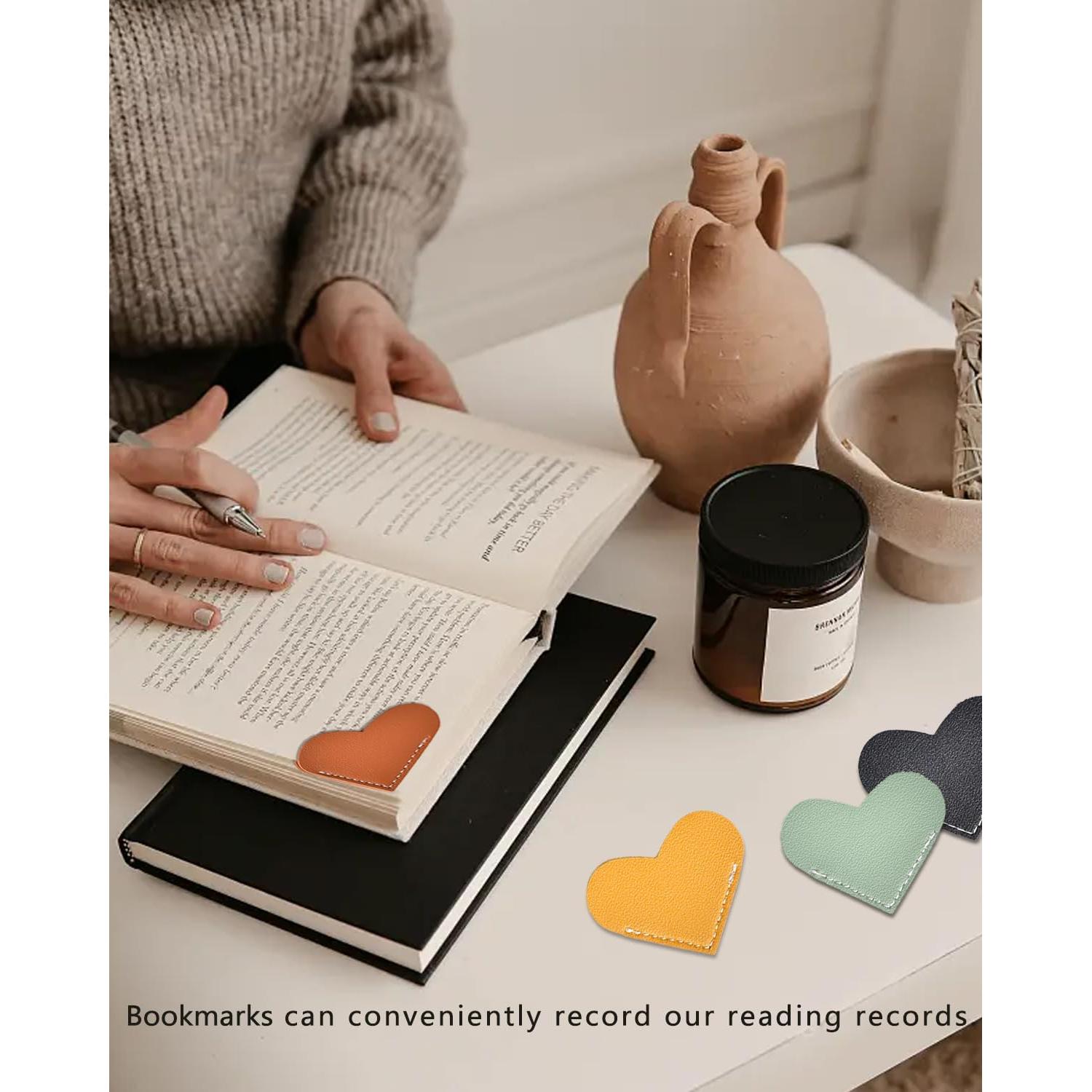 Marcadores de Corazón de Cuero Sintético Condige - 6 Pcs