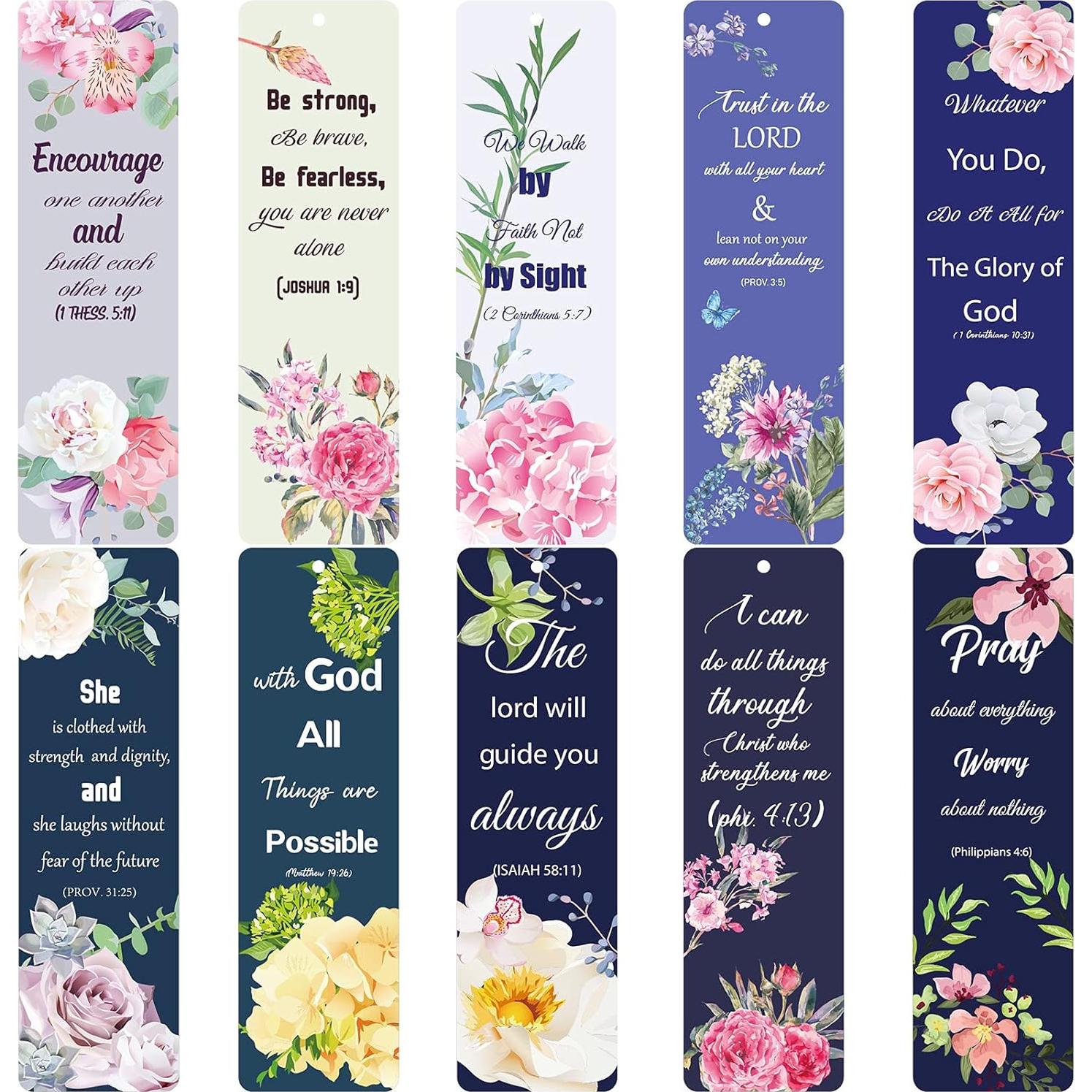 Marcadores de Versículos Bíblicos Tenare 20 Piezas Estilo Flor