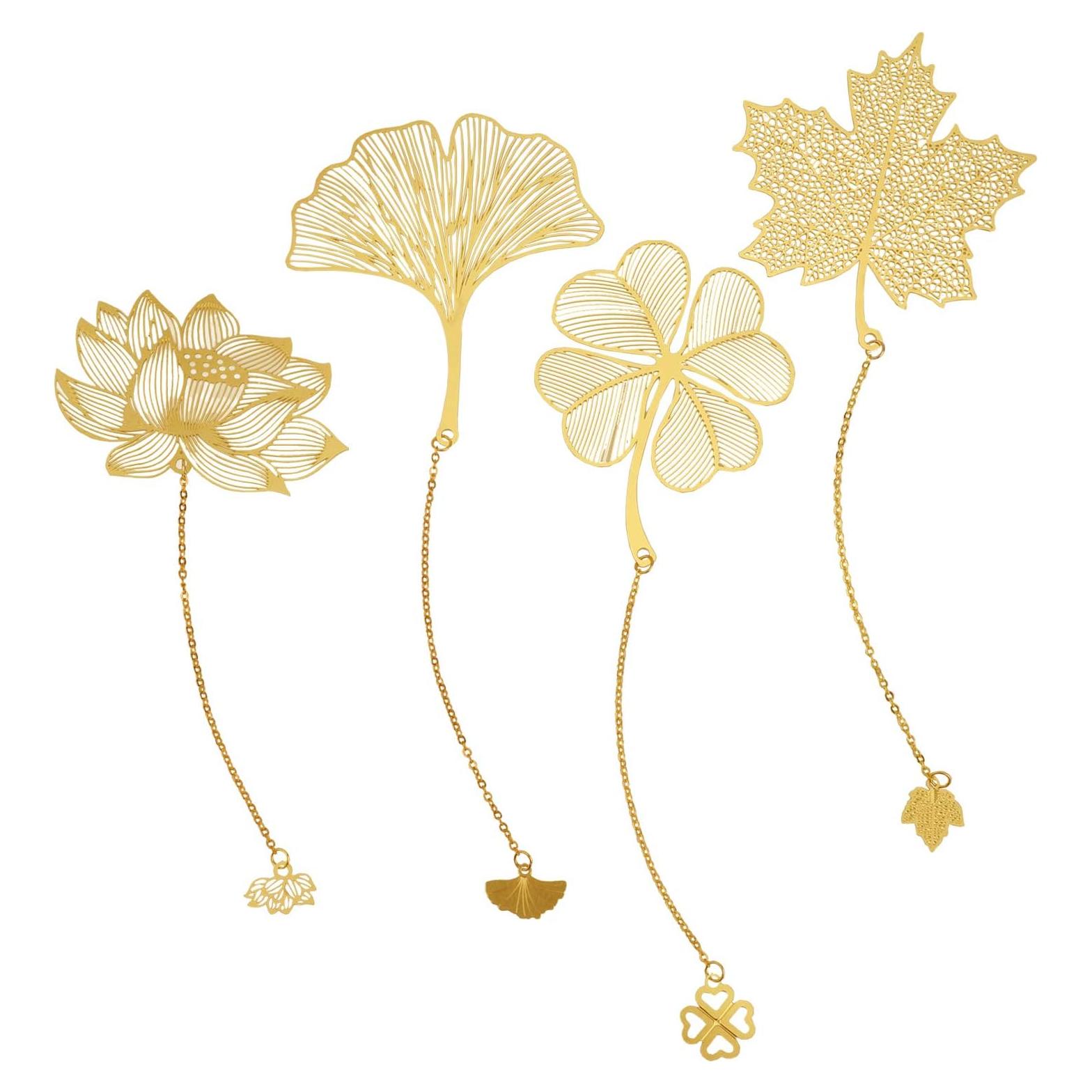 Paquete de 4 Marcadores de Metal Fermus con Cadena Dorada