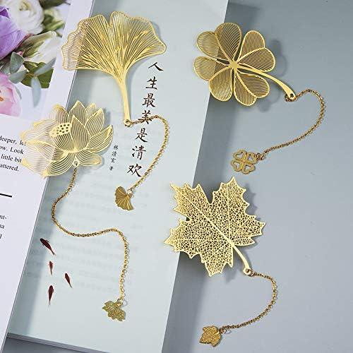 Paquete de 4 Marcadores de Metal Fermus con Cadena Dorada