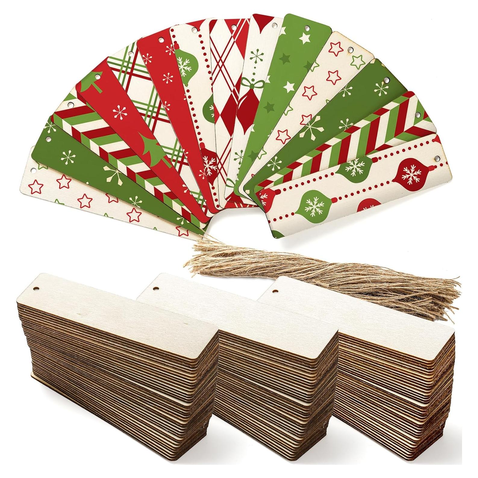 150 Marcadores de Madera en Blanco Cididu para DIY 11.9x3.3cm