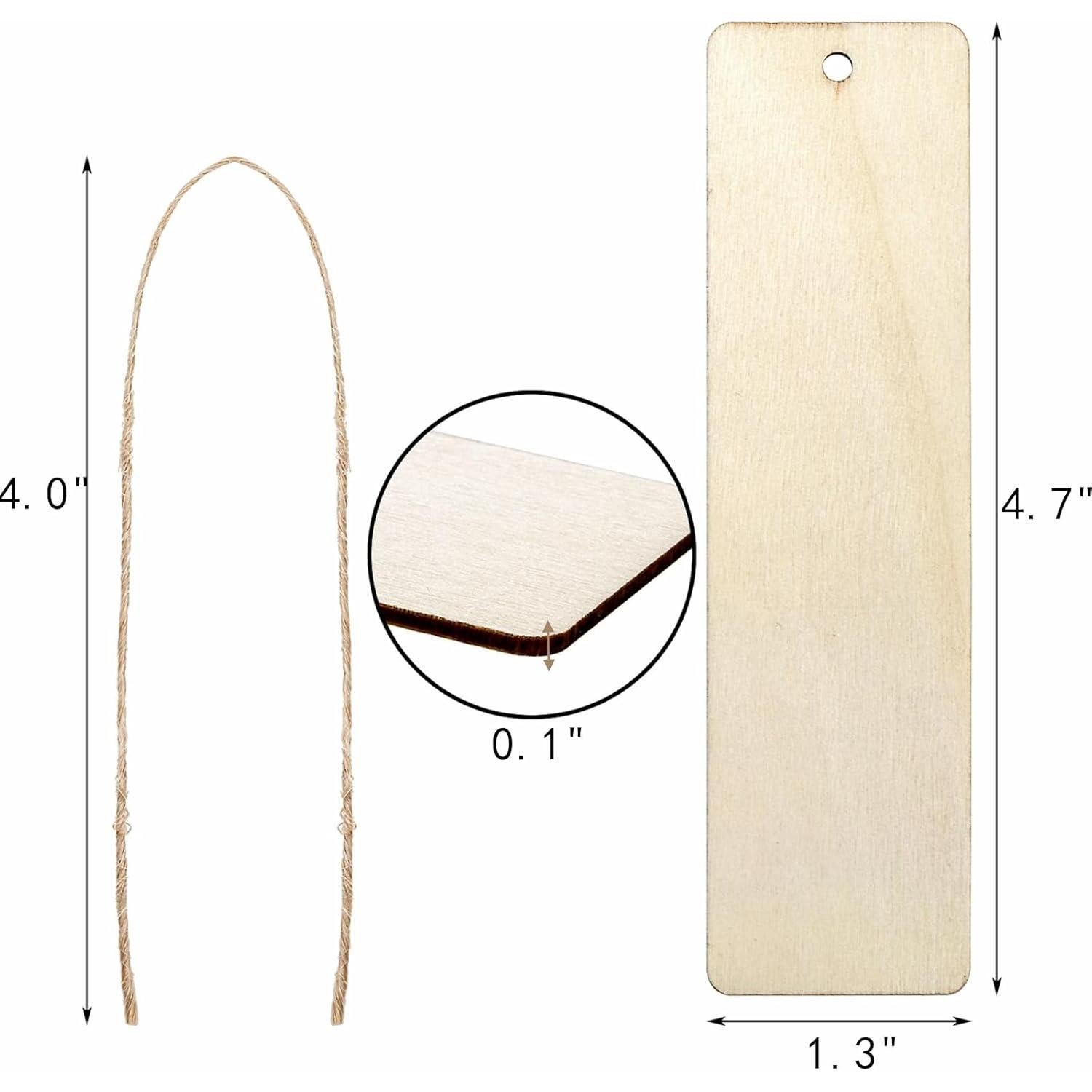 150 Marcadores de Madera en Blanco Cididu para DIY 11.9x3.3cm