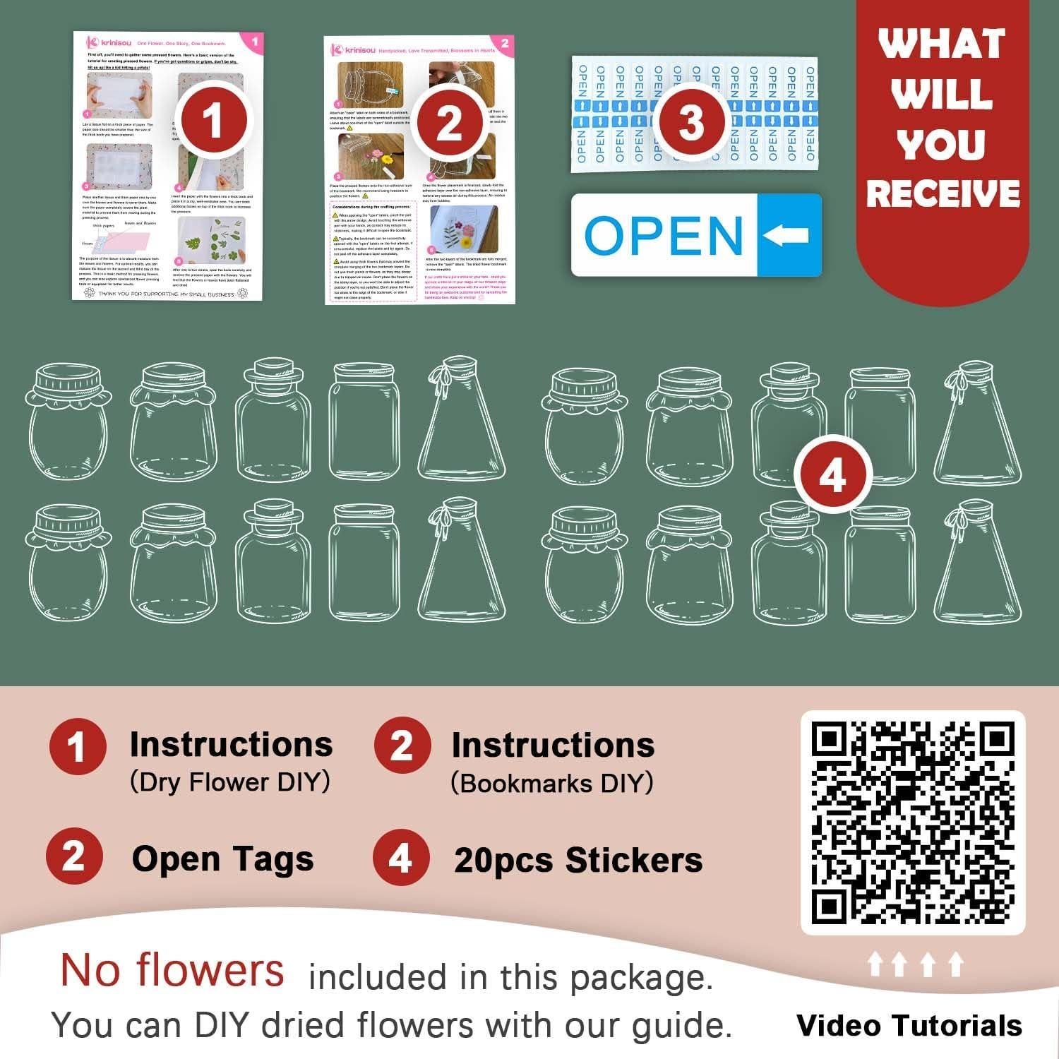 Kit de Marcadores Transparentes DIY Krinisou 20pcs Instrucciones