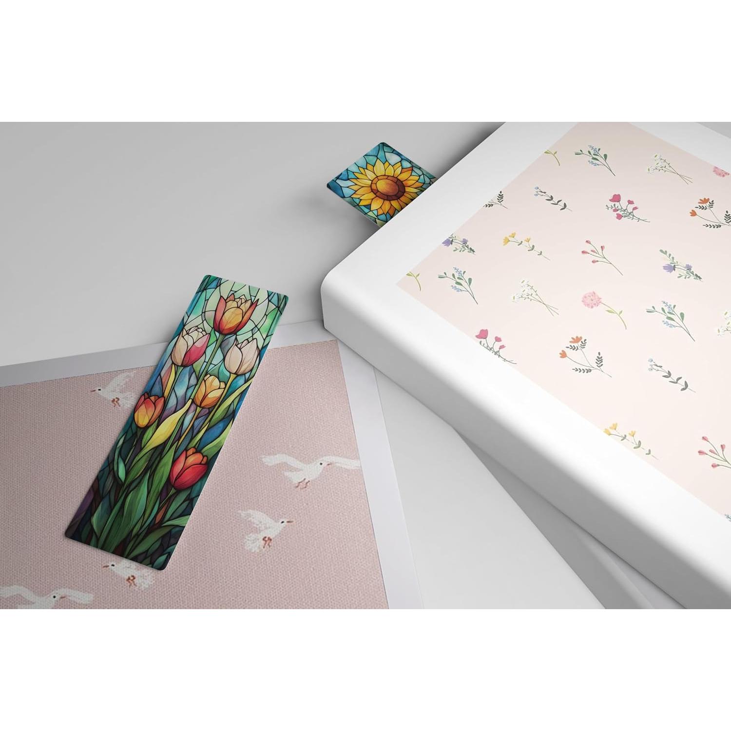 Marcadores de Arte en Vidrio Templado TwoDays - 10 Piezas Florales