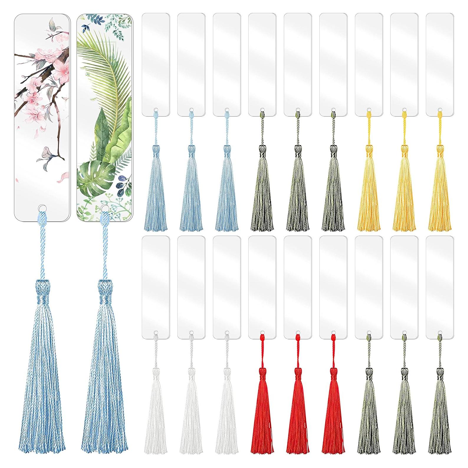 30 Marcadores Acrílicos Transparentes Prudiut + 30 Borlas Coloridas