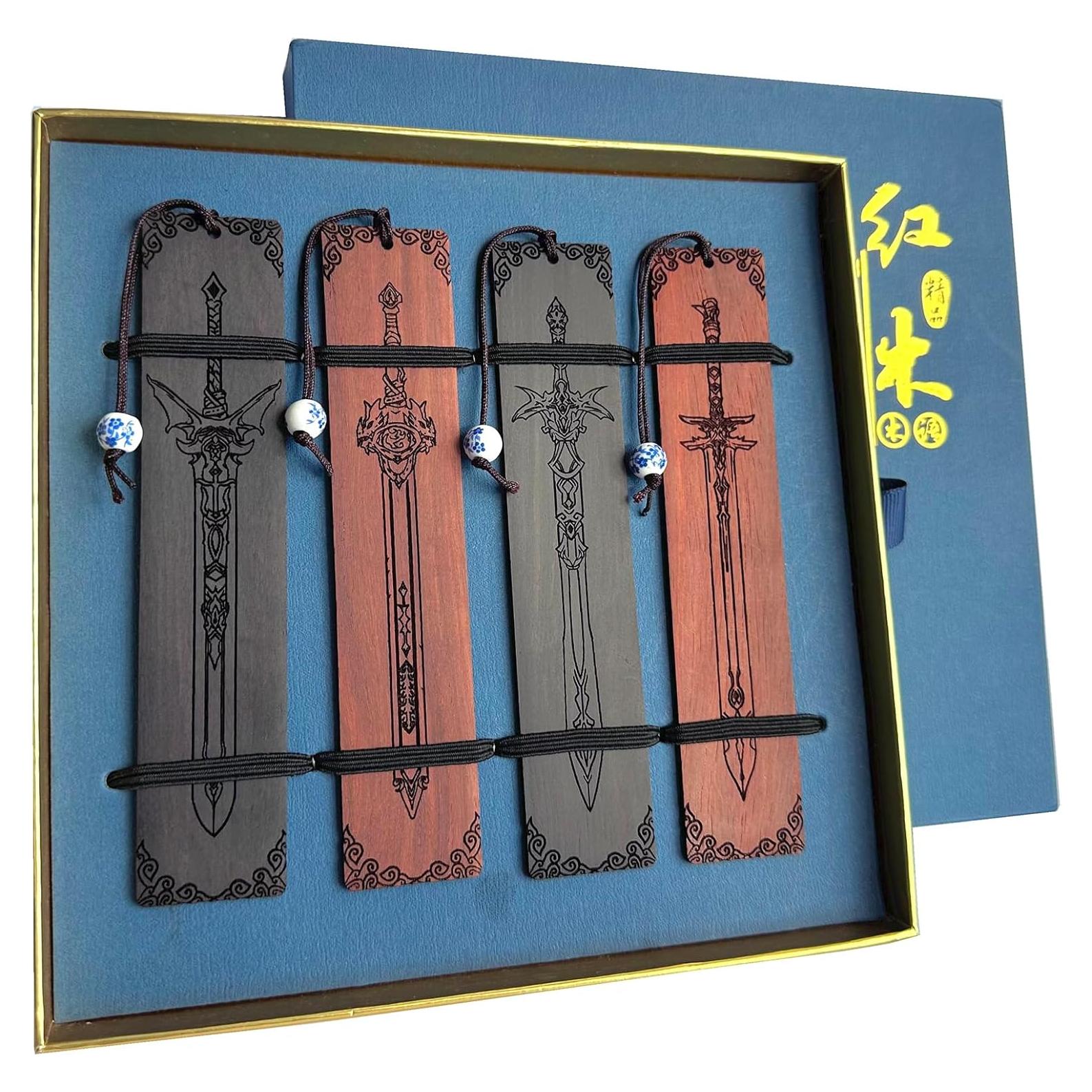 Marcadores de Espada ZQZYMXQ - Juego de 4 Unidades de Madera