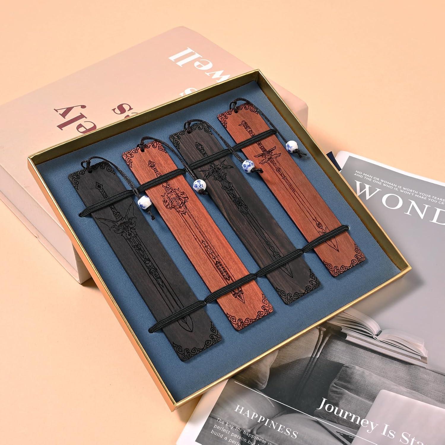 Marcadores de Espada ZQZYMXQ - Juego de 4 Unidades de Madera