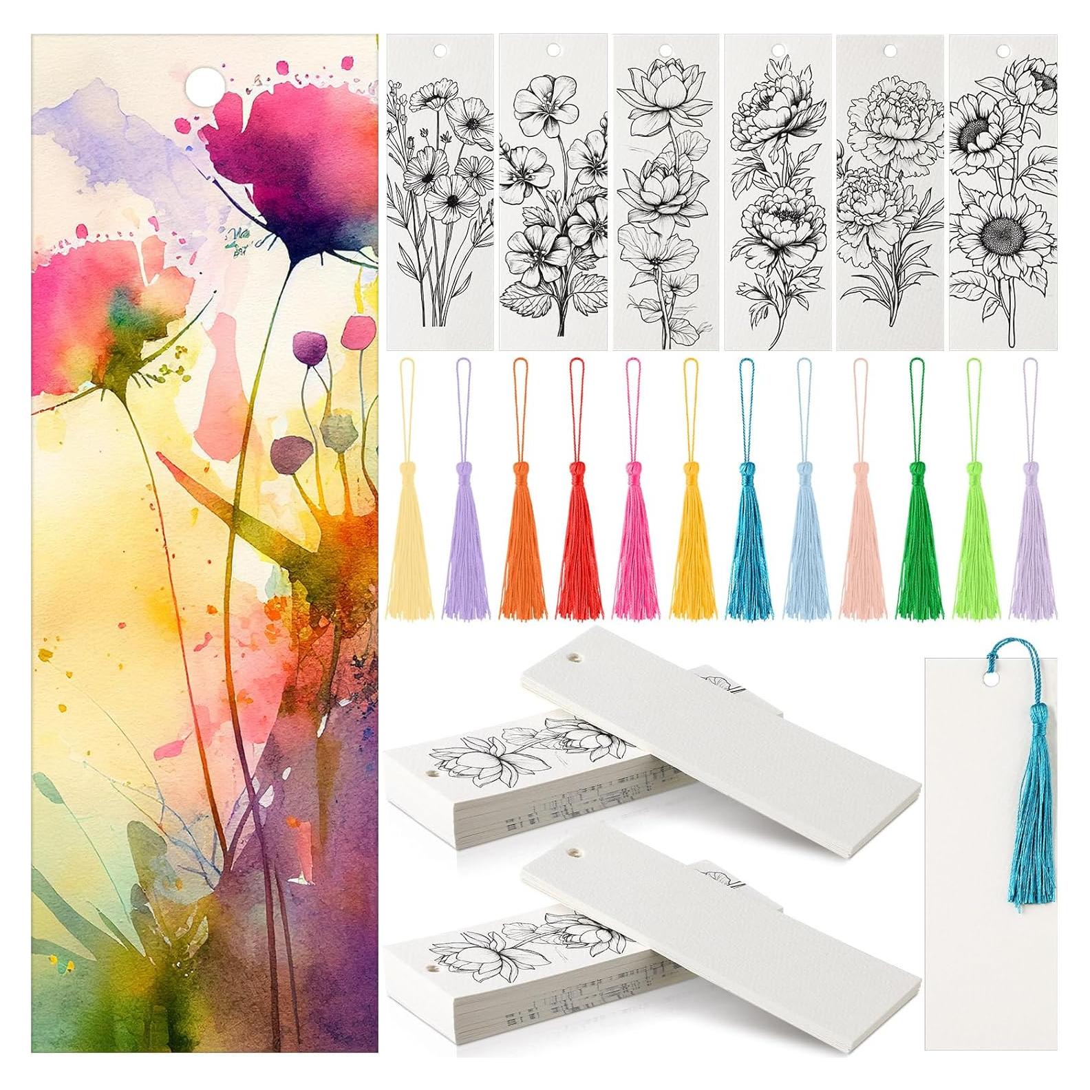 Marcadores de Acuarela Sinmoe 120 Pcs con Borlas Coloridas