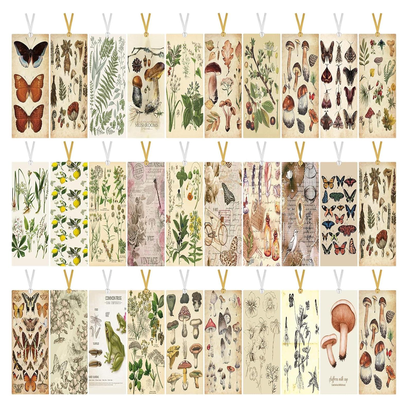 120 Marcadores de Página Vintage Chinco - Diseño Natural y Retro