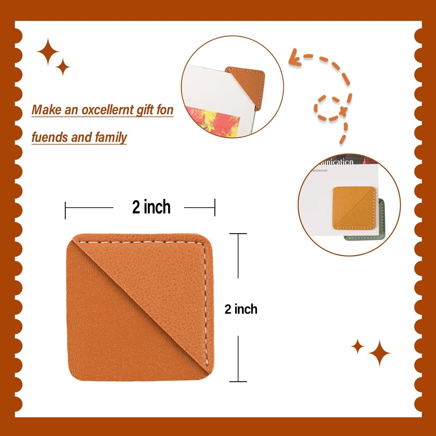 Marcadores de Página de Cuero Wayzton 6 Pcs Hechos a Mano