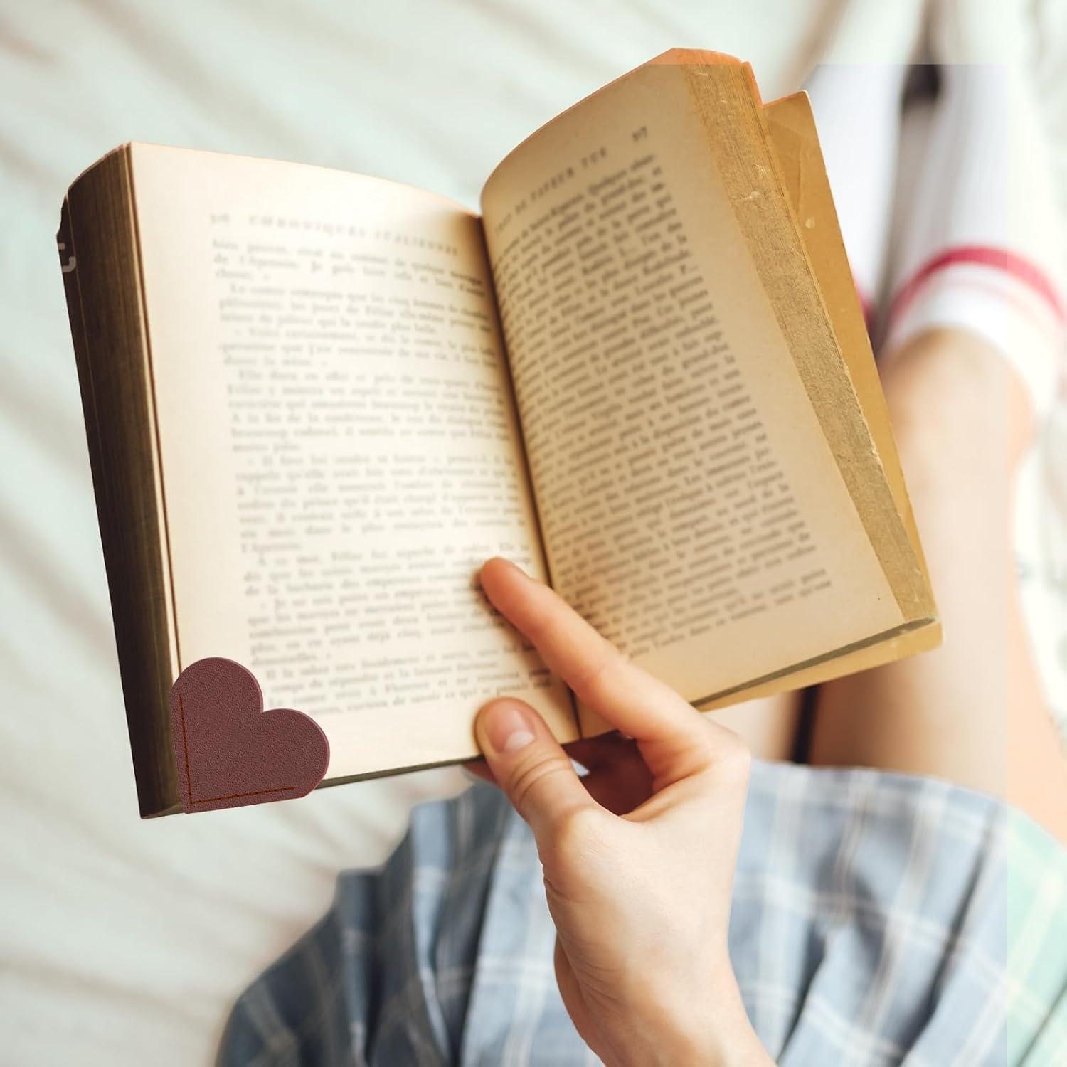 22 Marcadores de Páginas de Corazón de Cuero Quadafy Multicolor