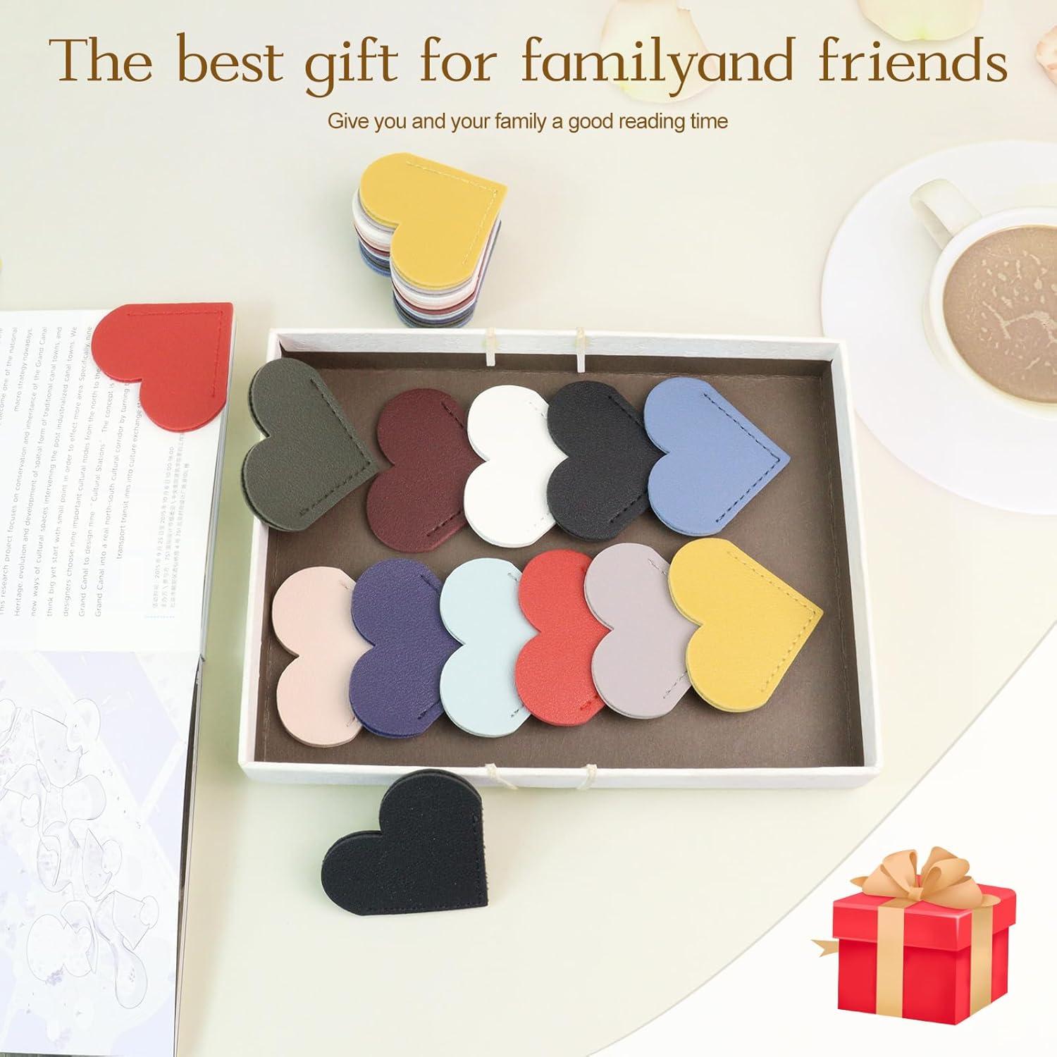 22 Marcadores de Páginas de Corazón de Cuero Quadafy Multicolor