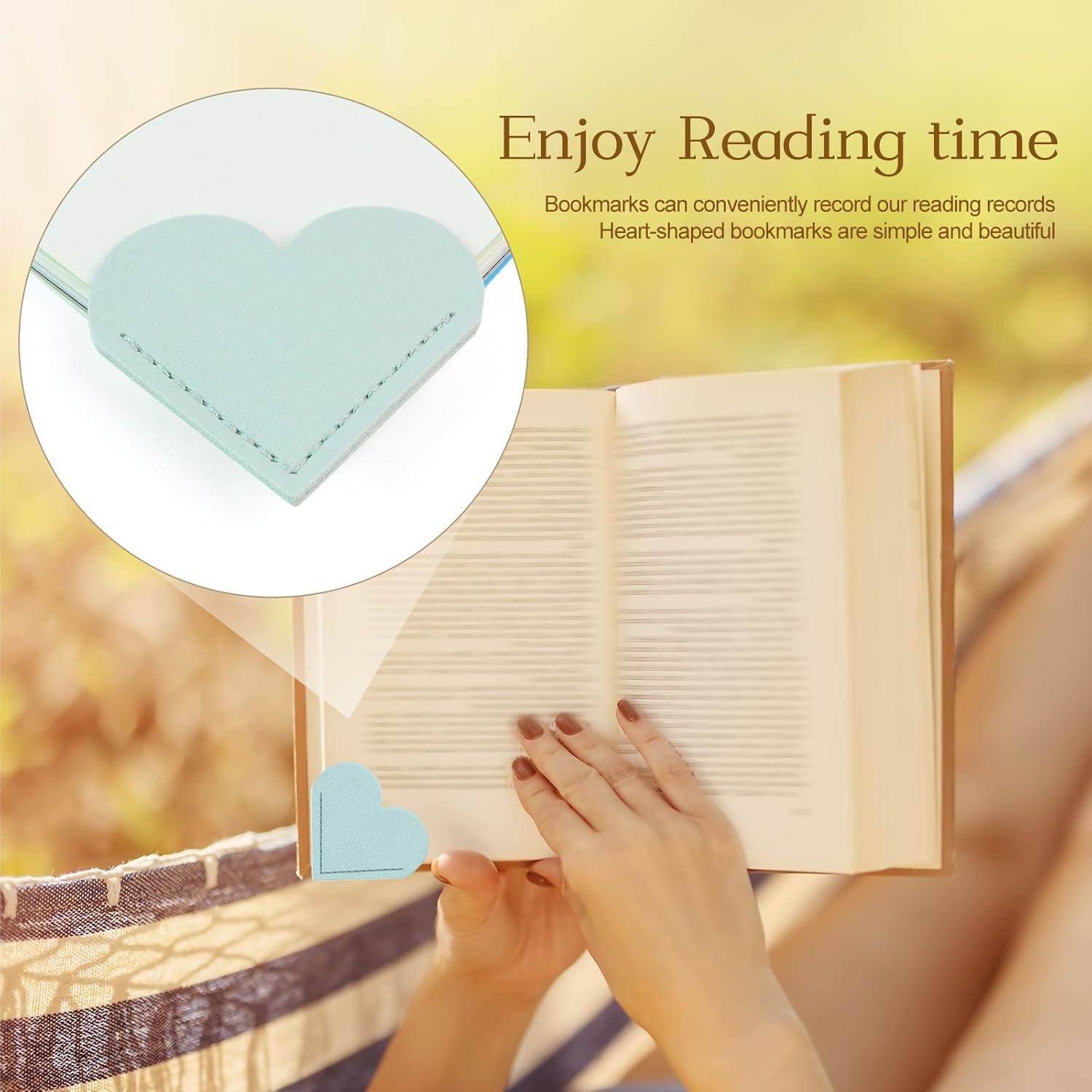 22 Marcadores de Páginas de Corazón de Cuero Quadafy Multicolor