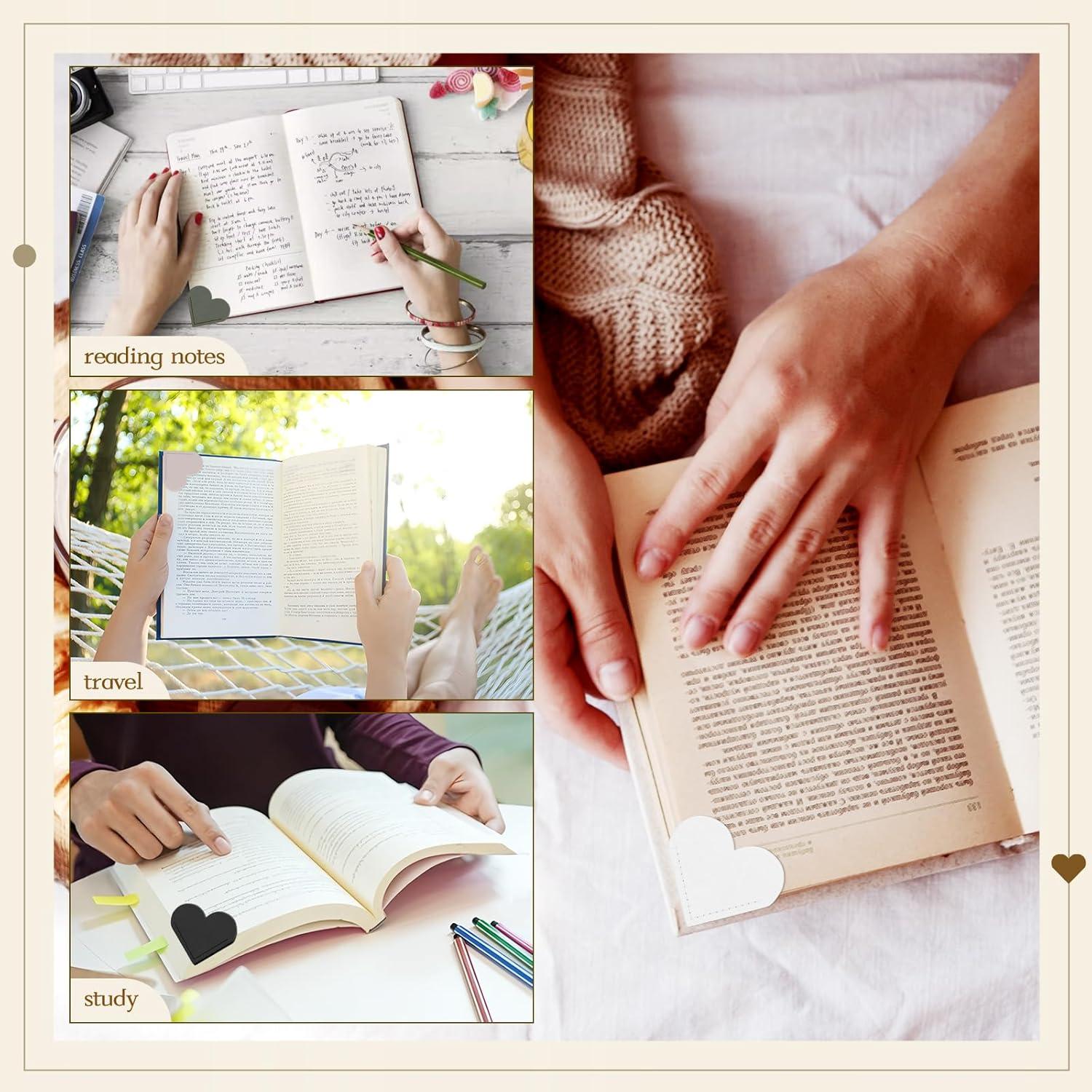 22 Marcadores de Páginas de Corazón de Cuero Quadafy Multicolor