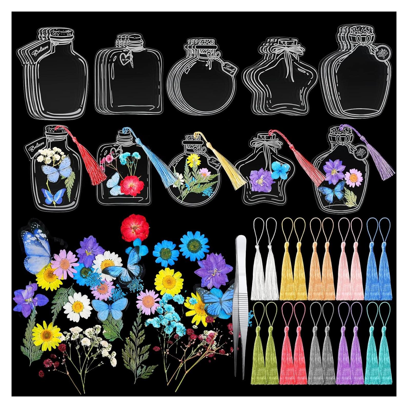 Marcadores Transparentes de Flores Secas TaoBary - 91 Piezas