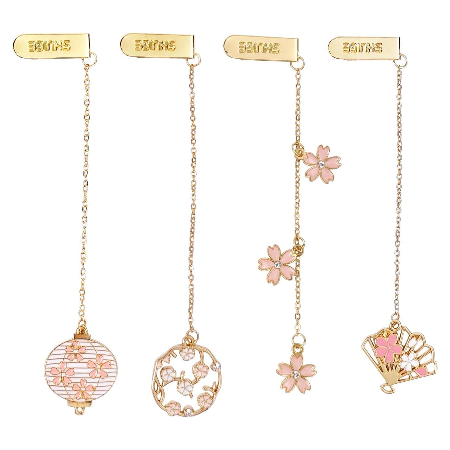 Juego de 4 Marcadores de Metal HFZRZFH - Diseño Floral