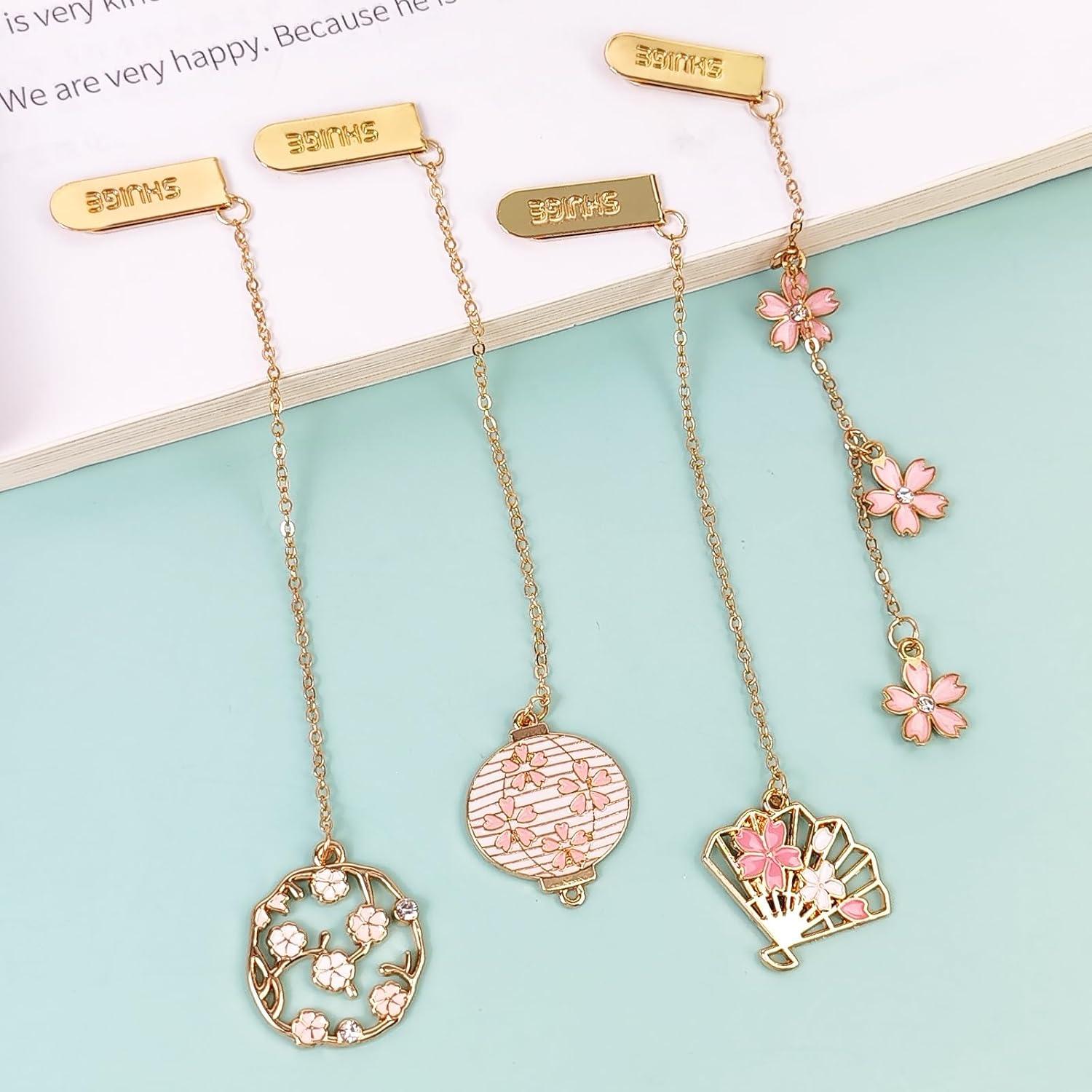 Juego de 4 Marcadores de Metal HFZRZFH - Diseño Floral