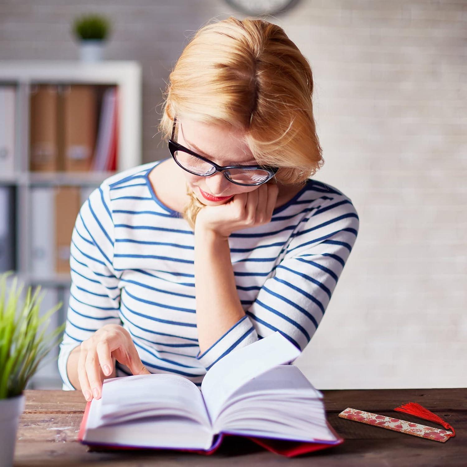 Marcadores de Página de Resina Clabby 4 Piezas con Flores Secas