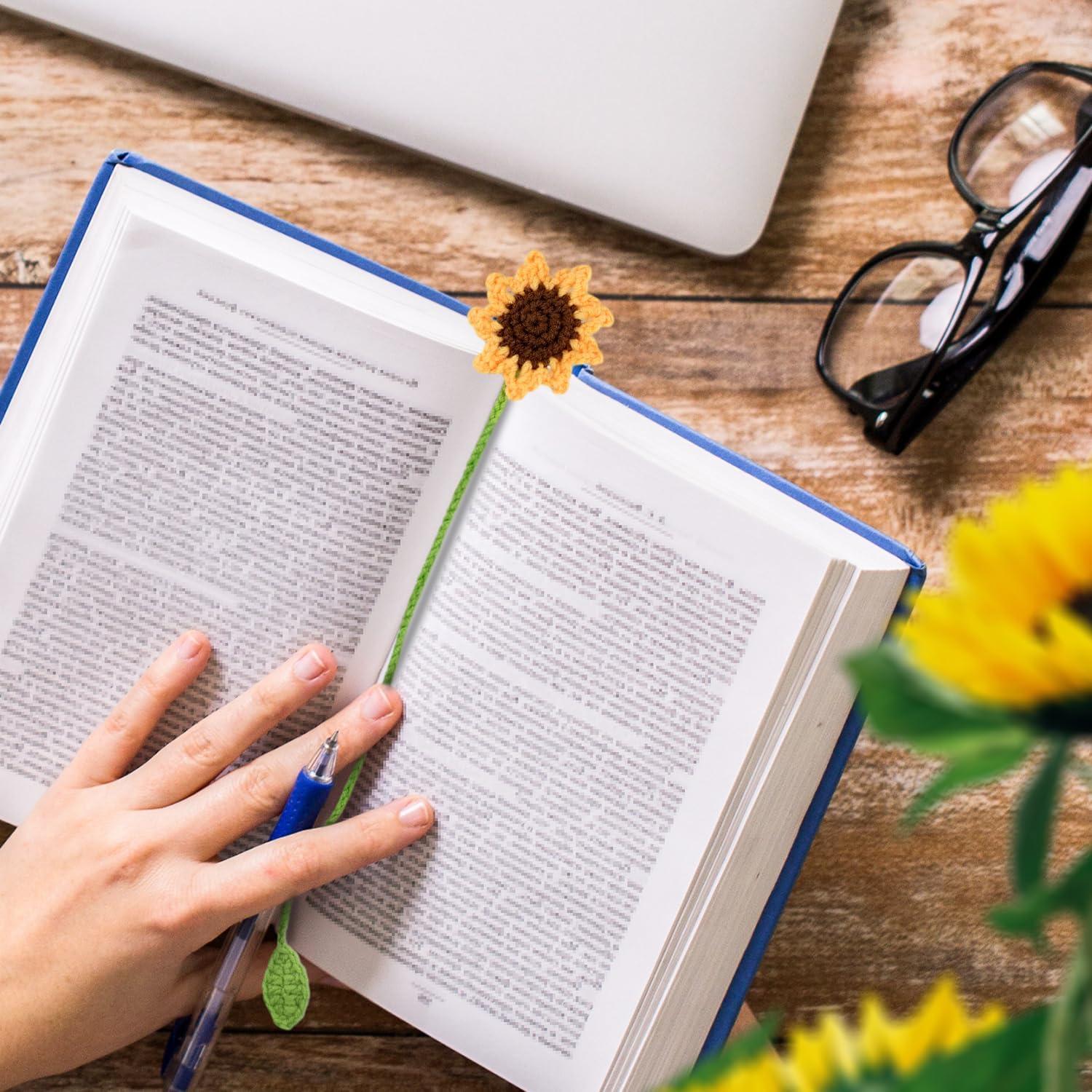 5 Marcadores de Girasol de Crochet PEUTIER Coloridos 36cm