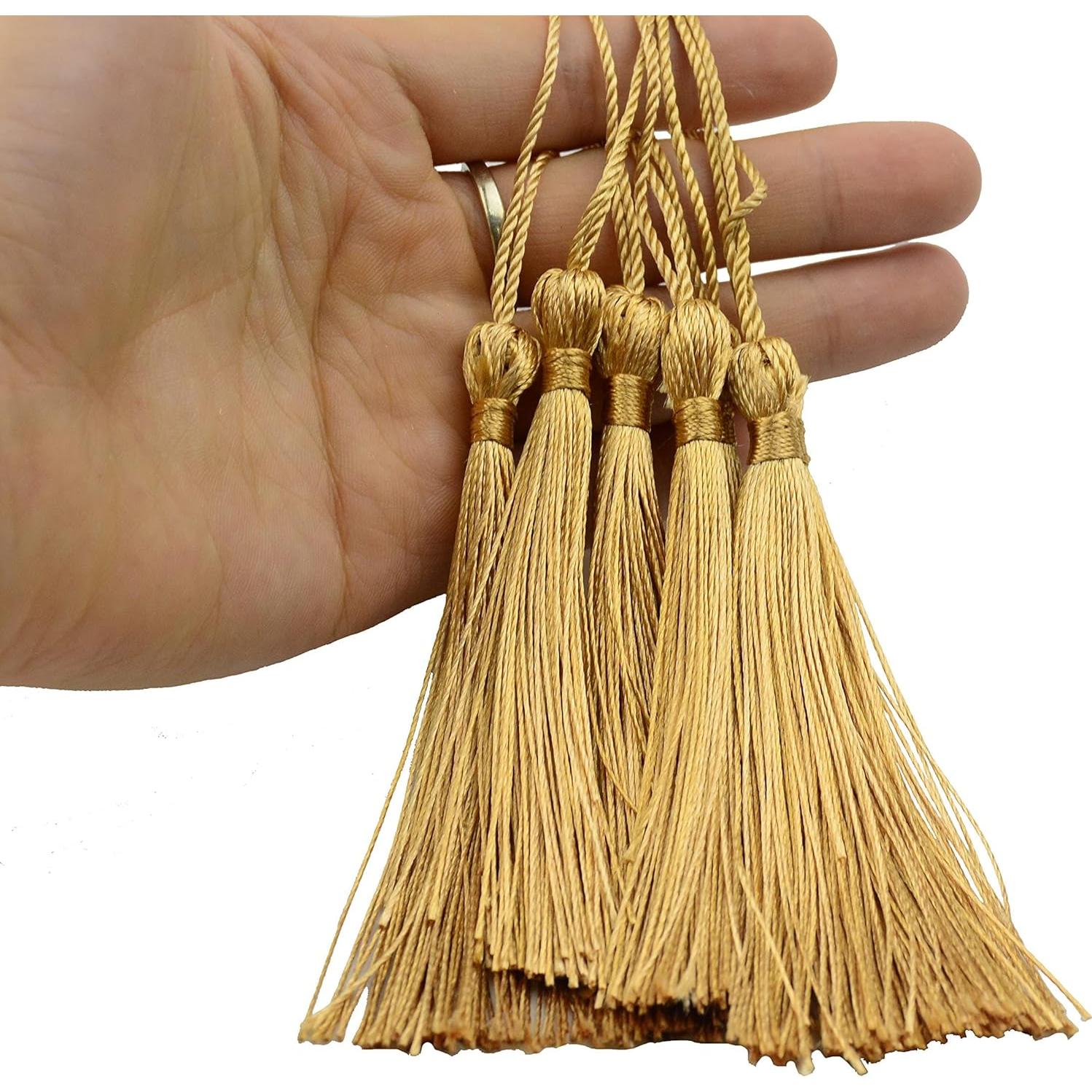 100 Borlas de Seda 13cm Makhry para Manualidades DIY Champán