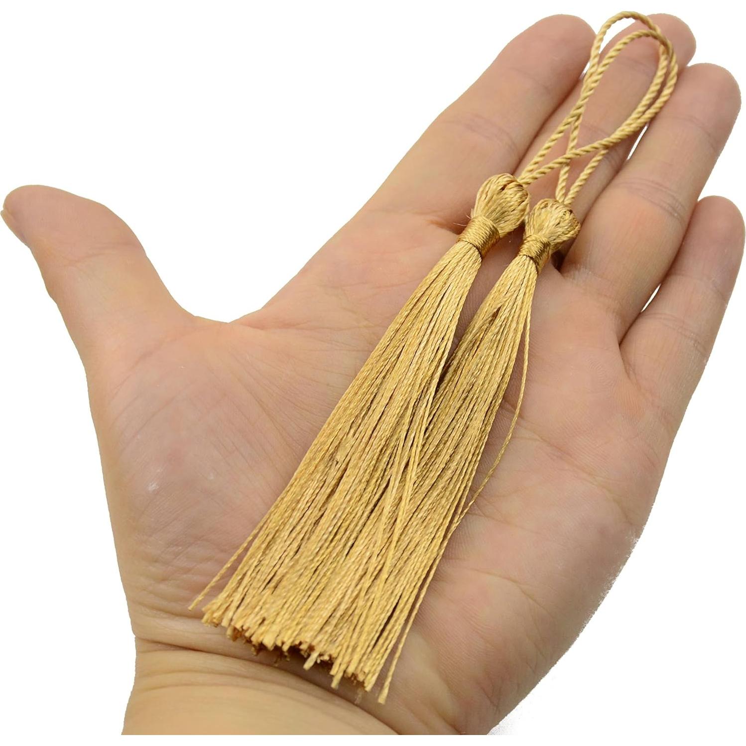 100 Borlas de Seda 13cm Makhry para Manualidades DIY Champán