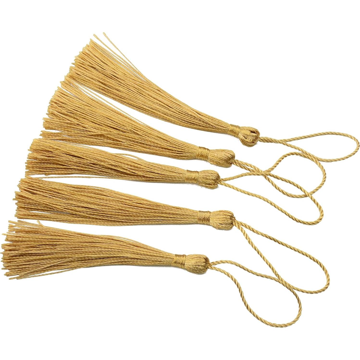 100 Borlas de Seda 13cm Makhry para Manualidades DIY Champán