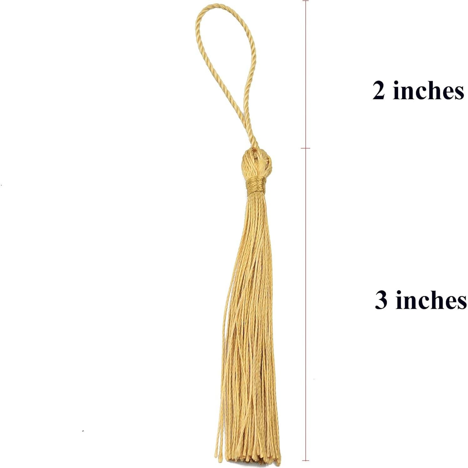 100 Borlas de Seda 13cm Makhry para Manualidades DIY Champán