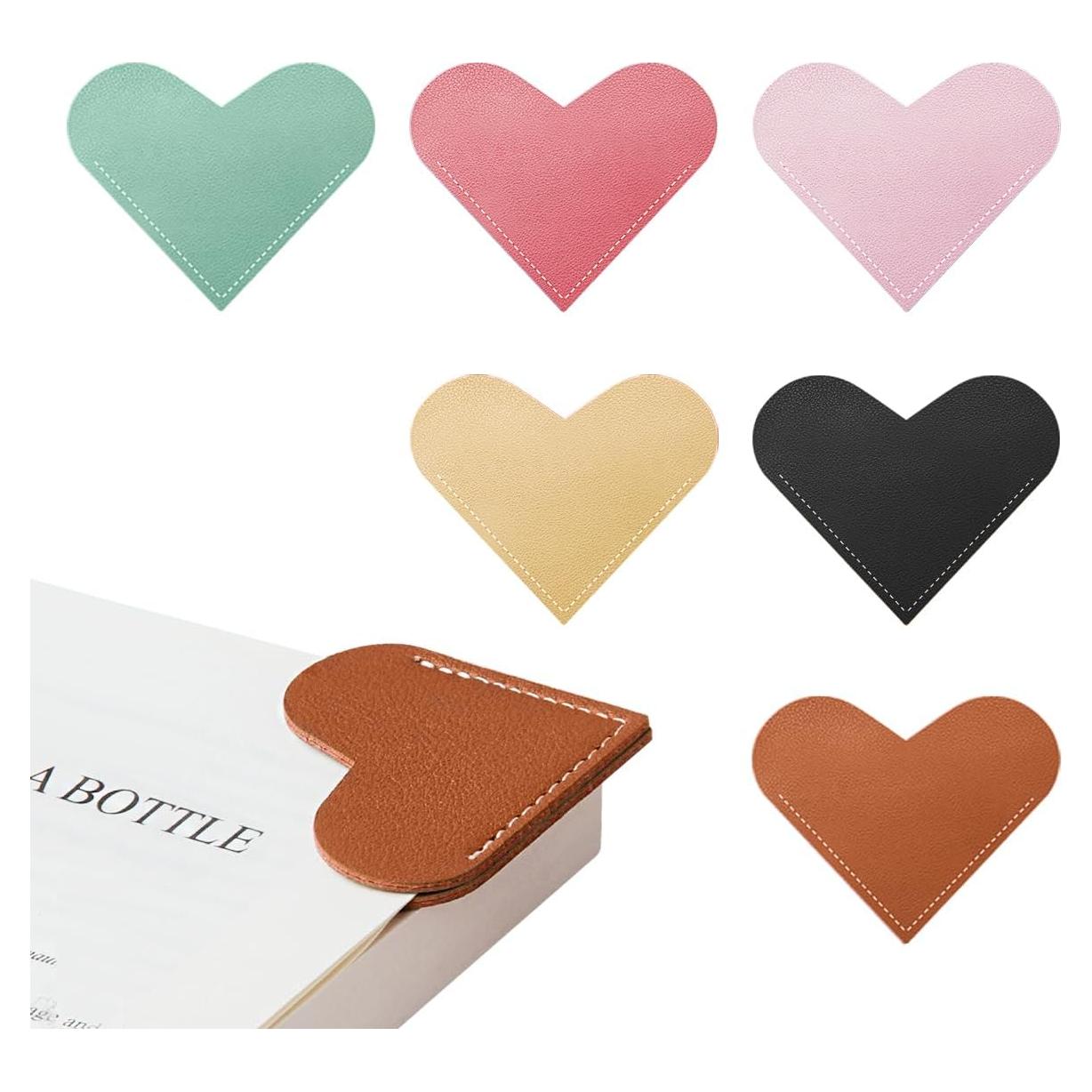 Set de 6 Marcadores de Corazón de Cuero Kinsound - Accesorios de Lectura